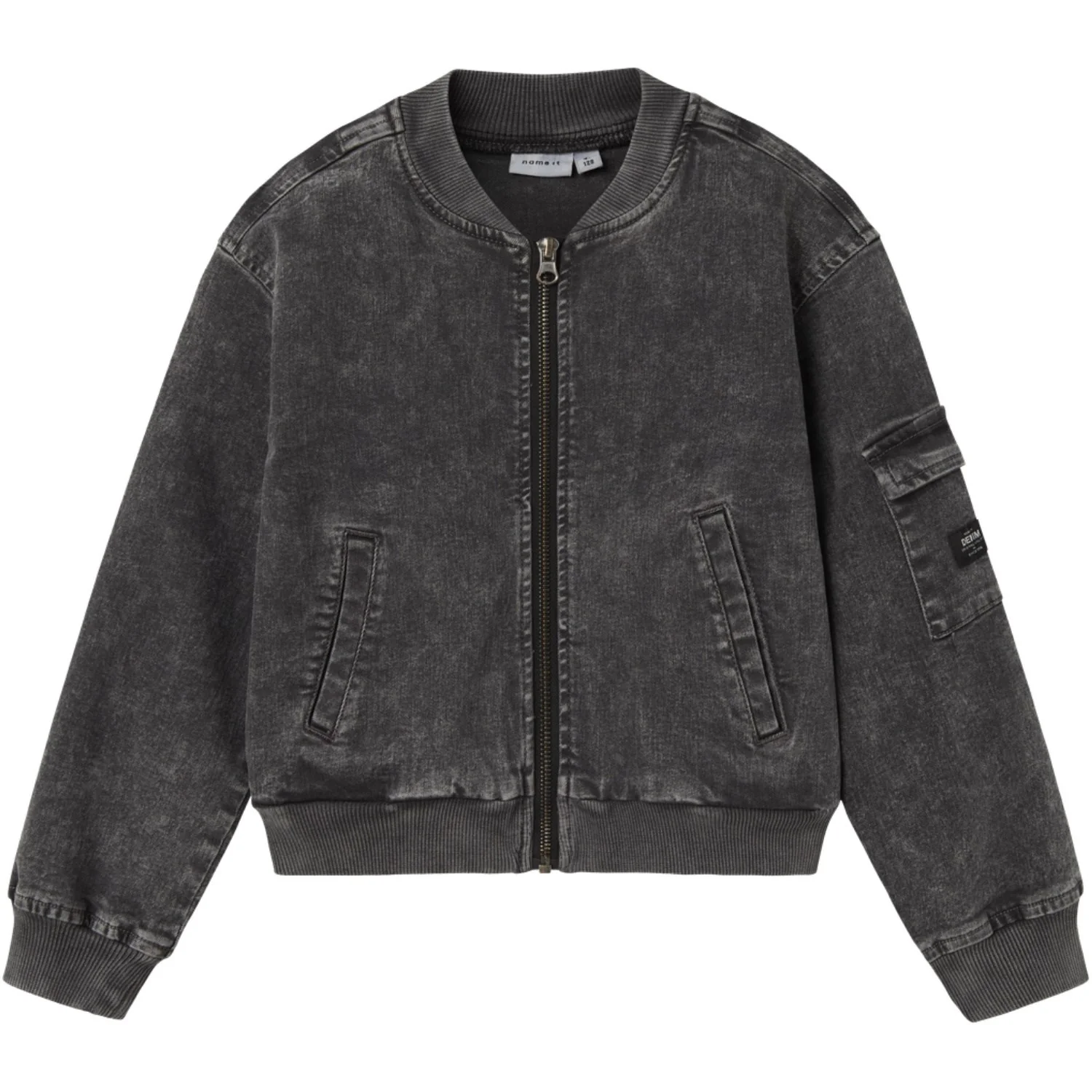 Name It Dark Grey Denim Luna Denim Bomber Jacket