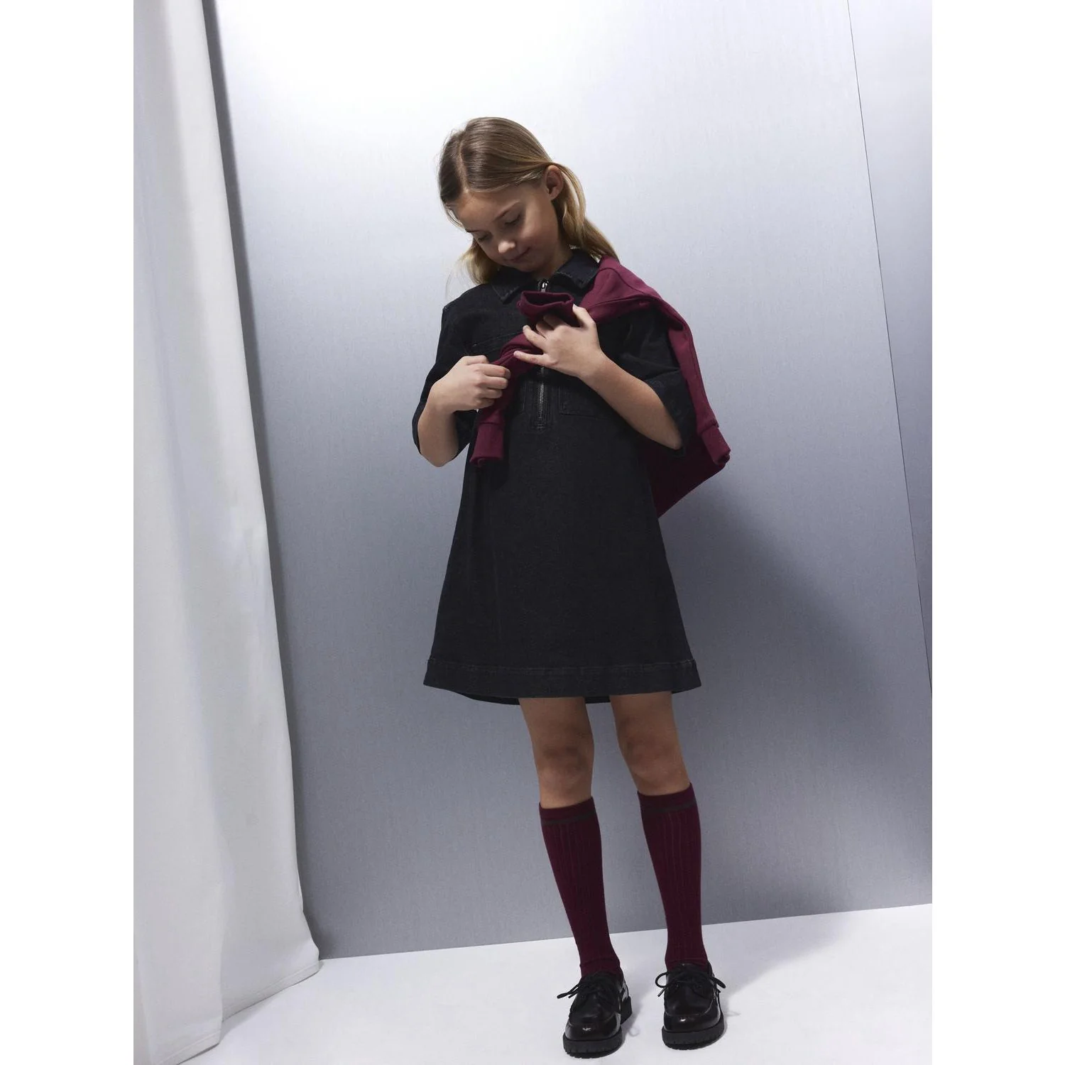 Name It Dark Grey Denim Nkfblake 1/2 Loose Dnm Dress 6355-Ft R - Image 2