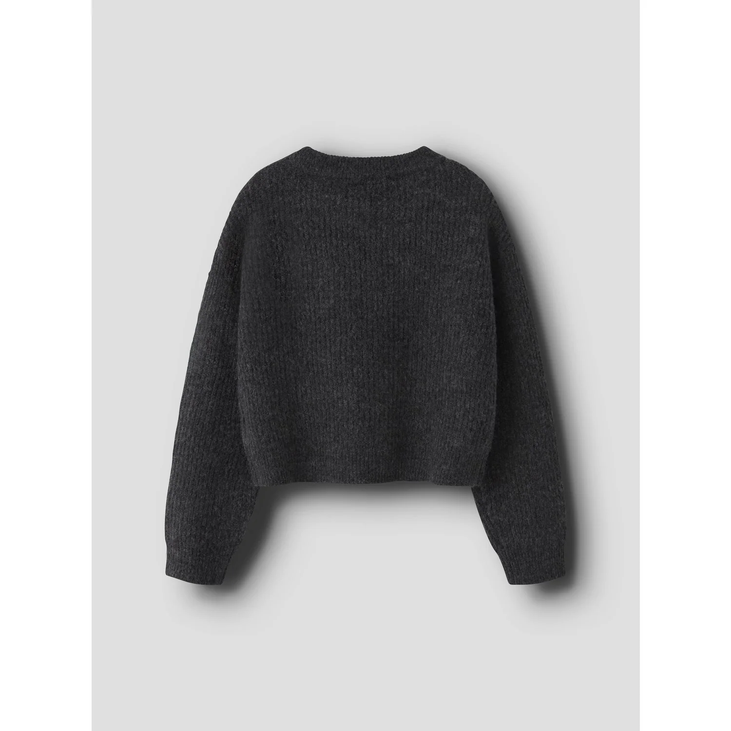 Name It Dark Grey Melange Nkfholly Ls Boxy Short Knit Noos - Image 3