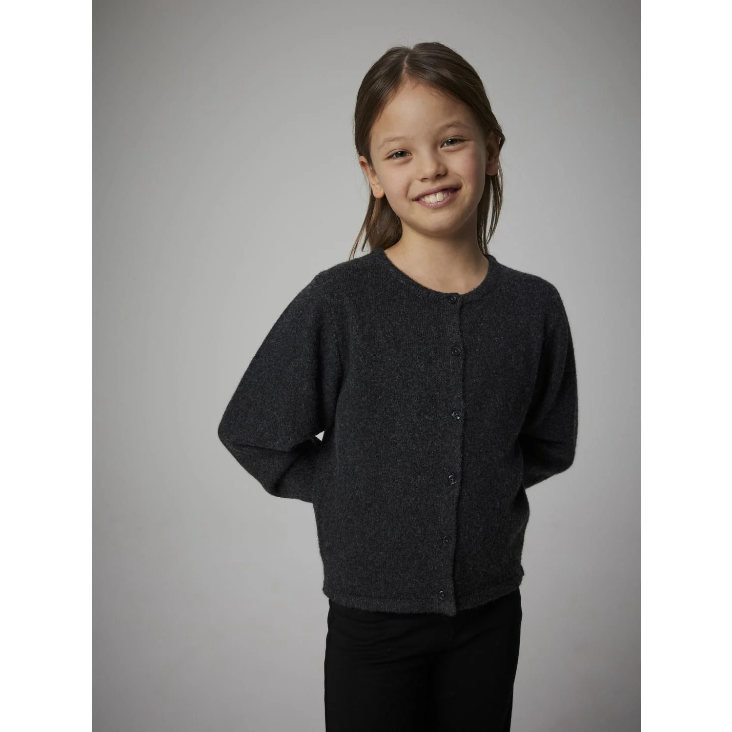 Name It Dark Grey Melange Nkfsaluna Ls Knit Card Noos - Image 2