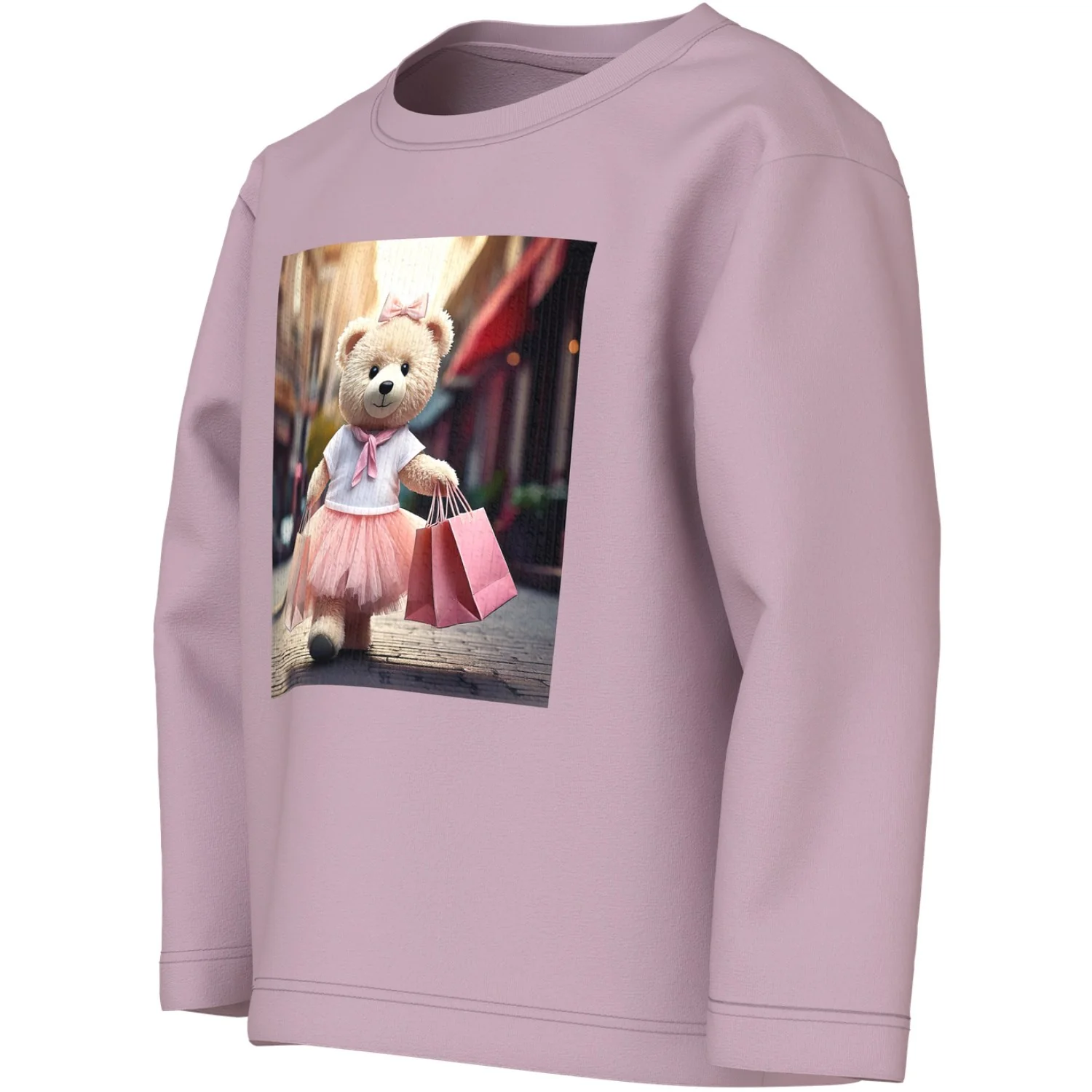 Name It Dawn Pink Shopping Bear Nmfvotea Ls Nreg Top - Image 2