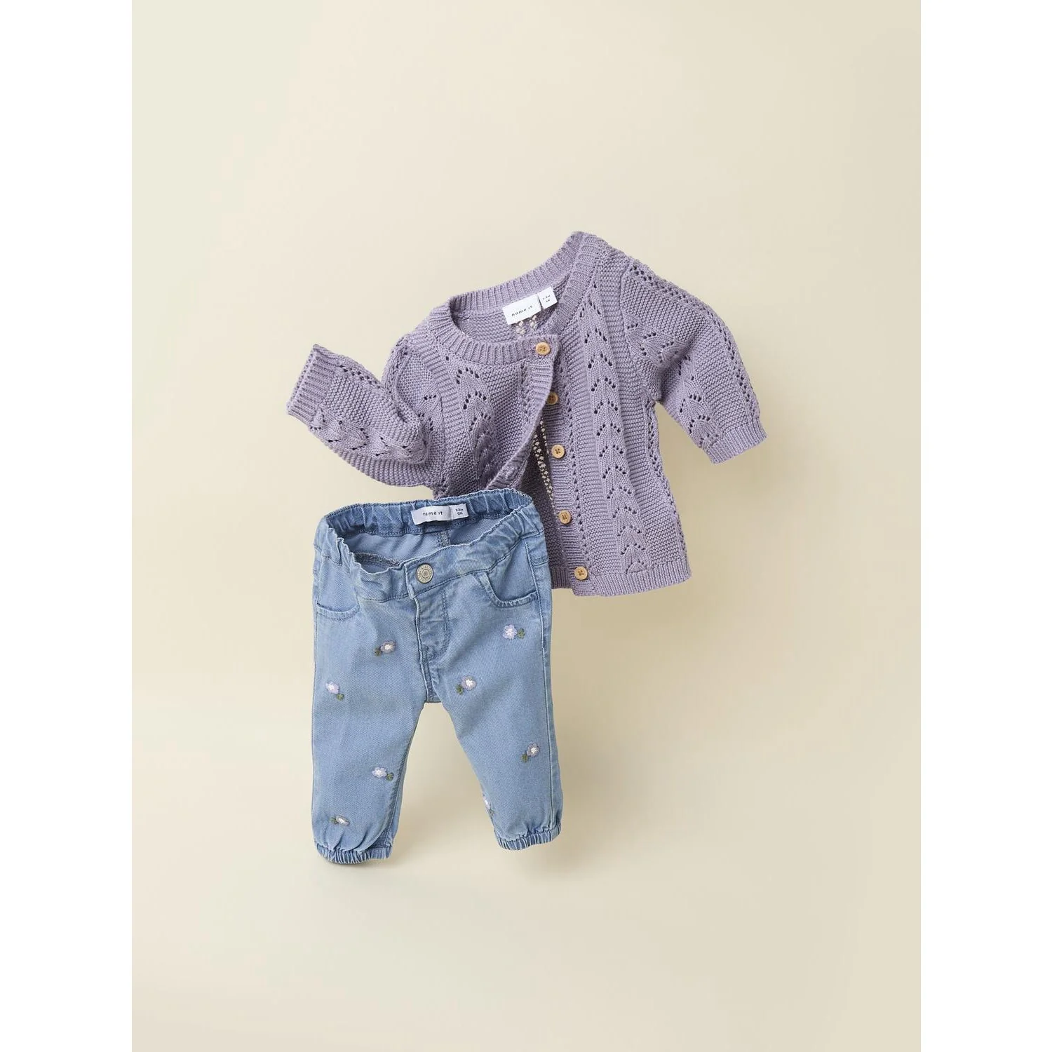 Name It Denim Blue Flower Emb Nbfrose Shaped R Emb Jeans 5321-Yb H - Image 2