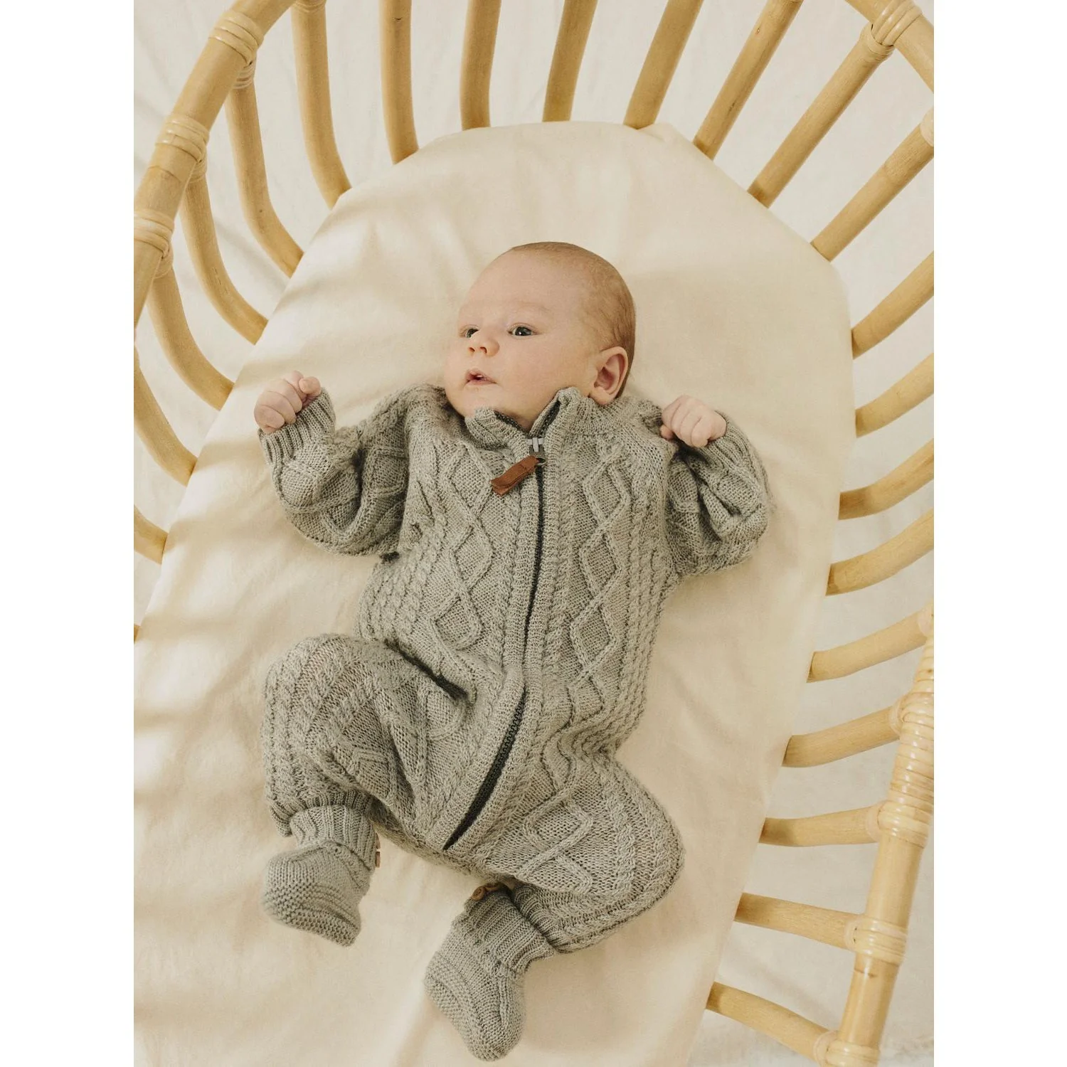 Name It Dried Sage Nbmwrilla Wool Ls Knit Suit - Image 2