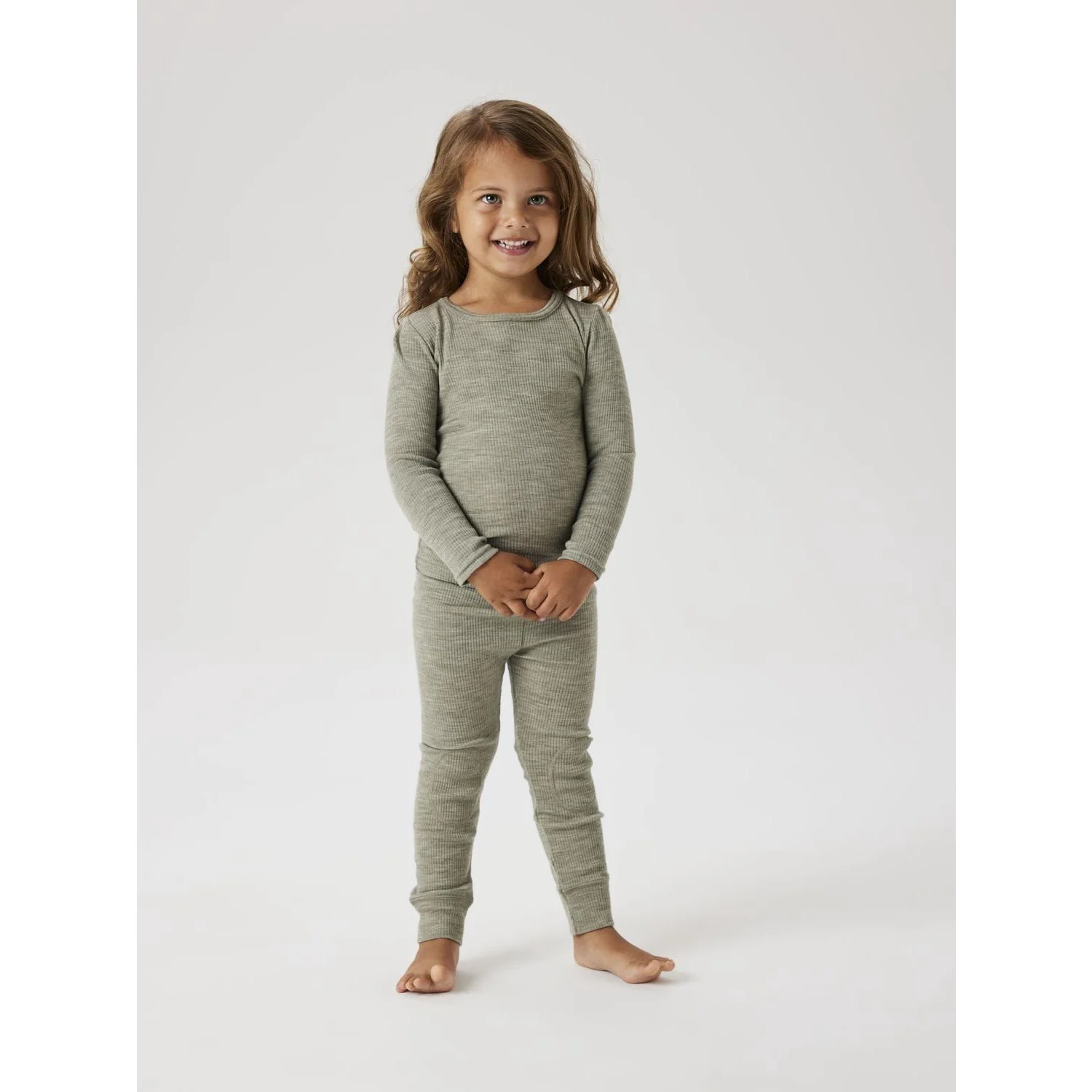 Name It Dried Sage Nmnwax Wool Rib Leggings Noos - Image 2