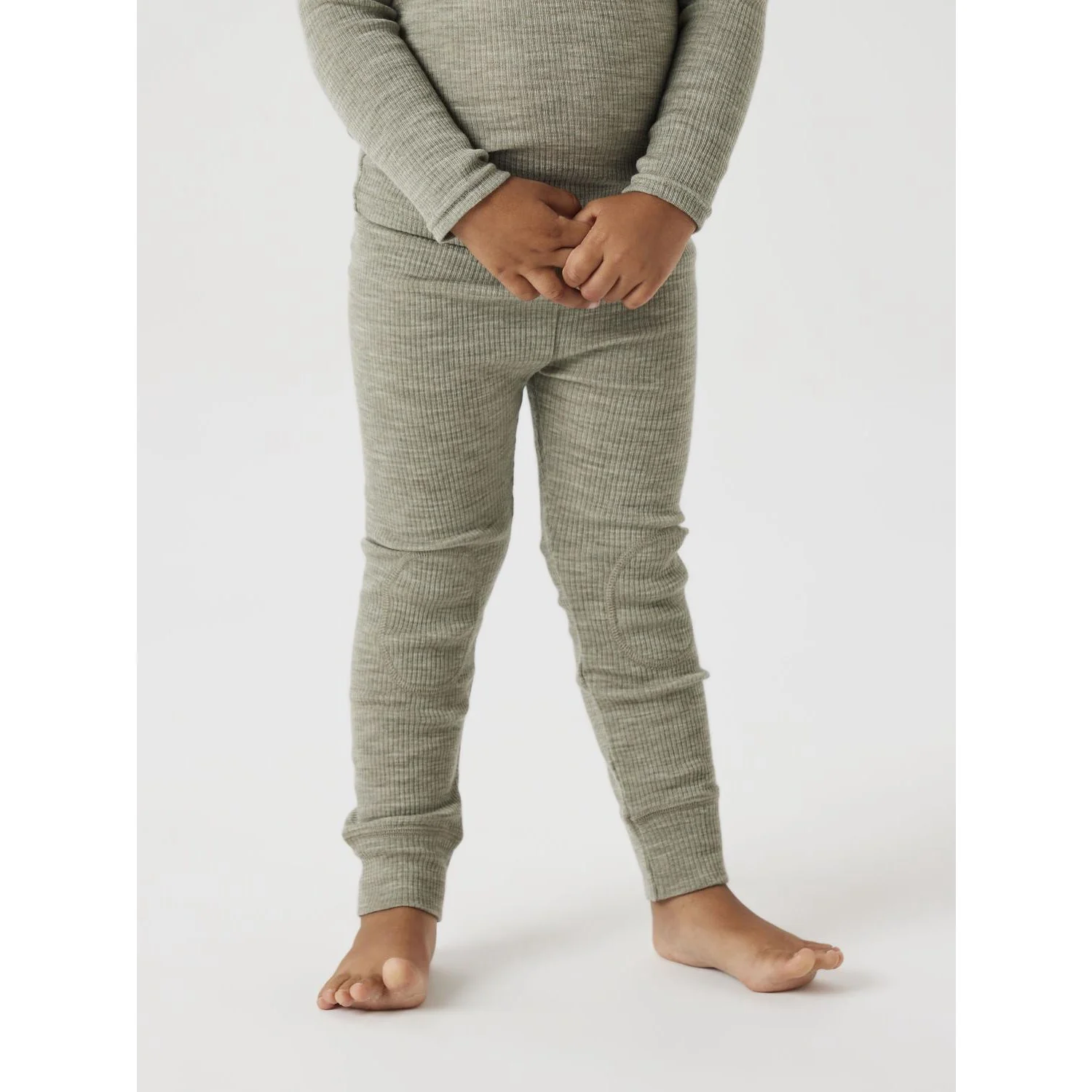 Name It Dried Sage Nmnwax Wool Rib Leggings Noos - Image 3