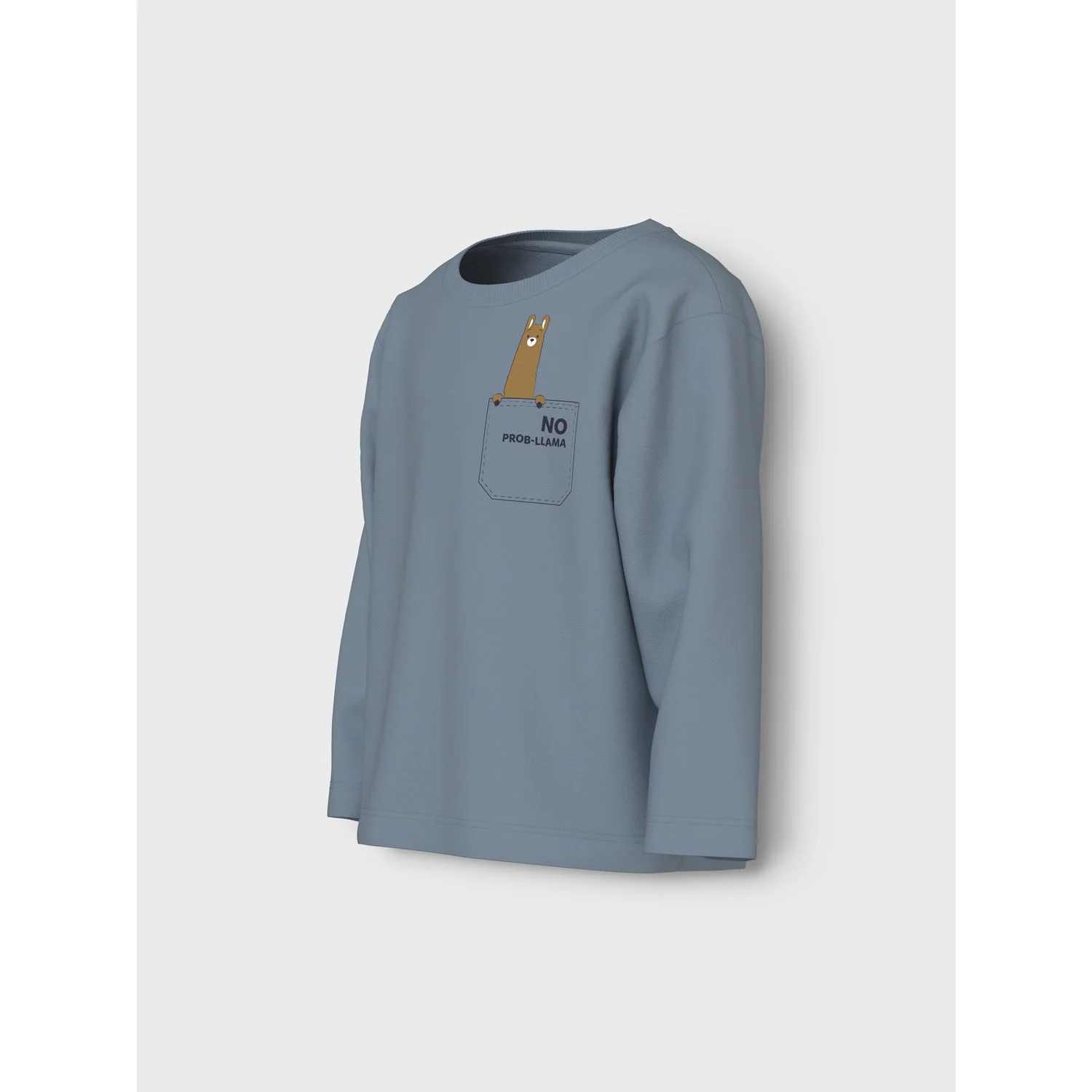Name It Dusty Blue Llama Pocket Nmmvagno Ls Loose Top - Image 2