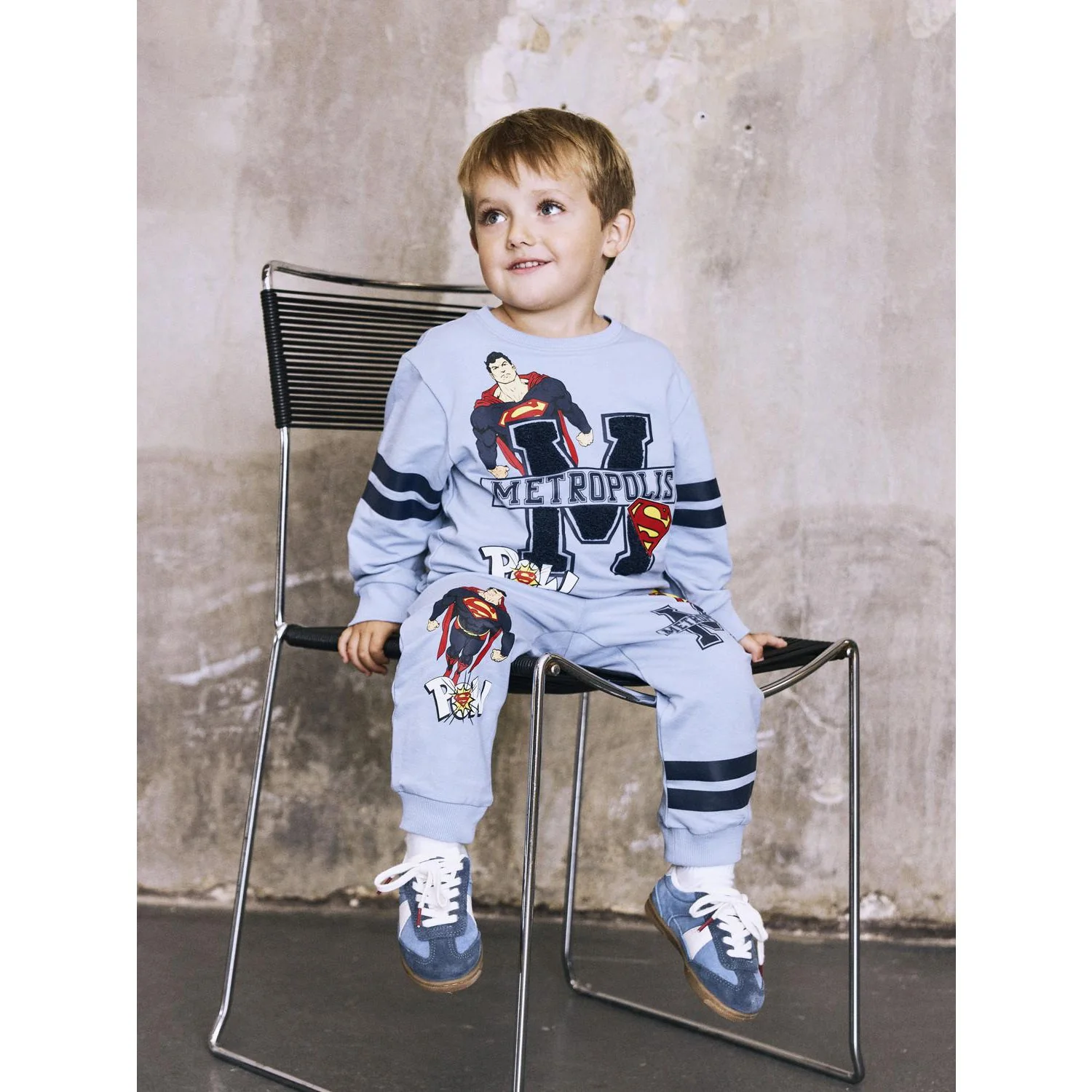 Name It Dusty Blue Nmmjasp Superman Nreg Swe Pants Unb Wab - Image 2