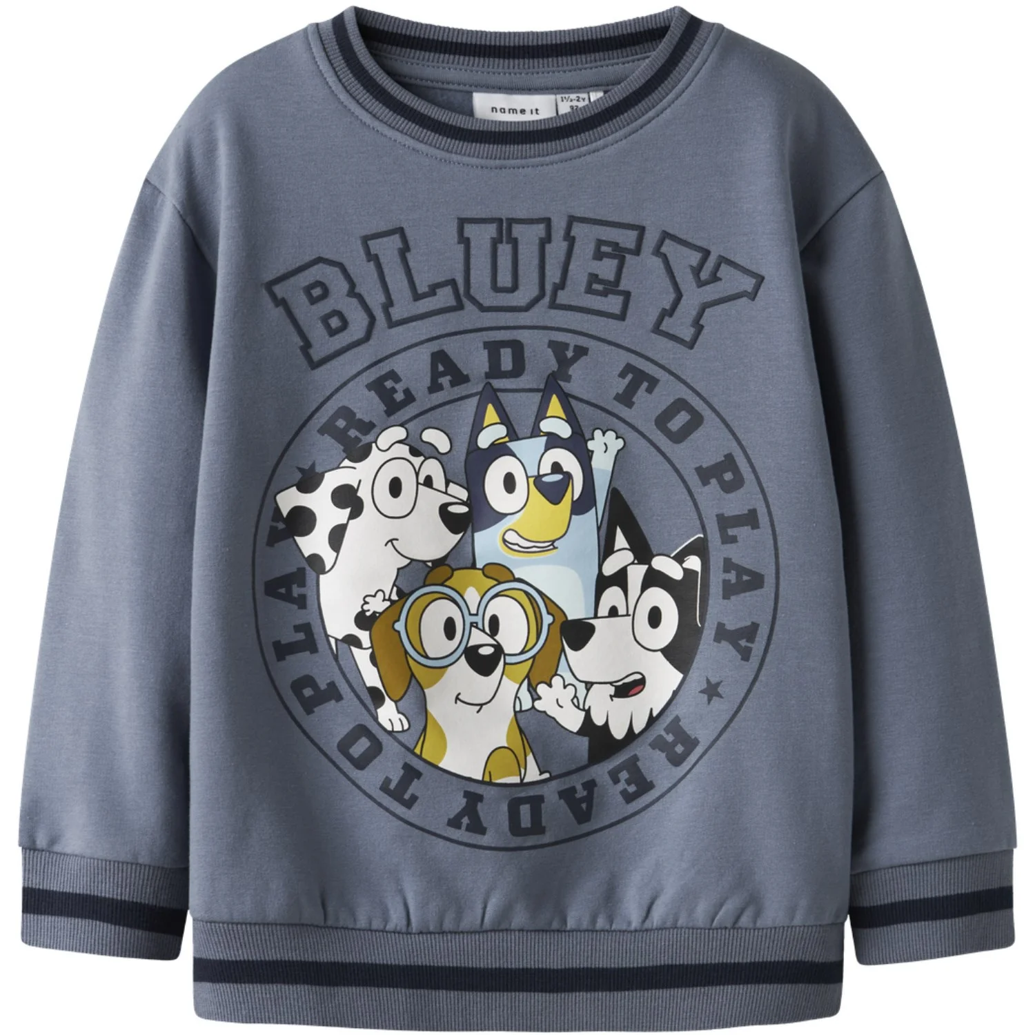 Name It Flint Stone Nmmnimbu Bluey Nreg Sweat Bru Sky