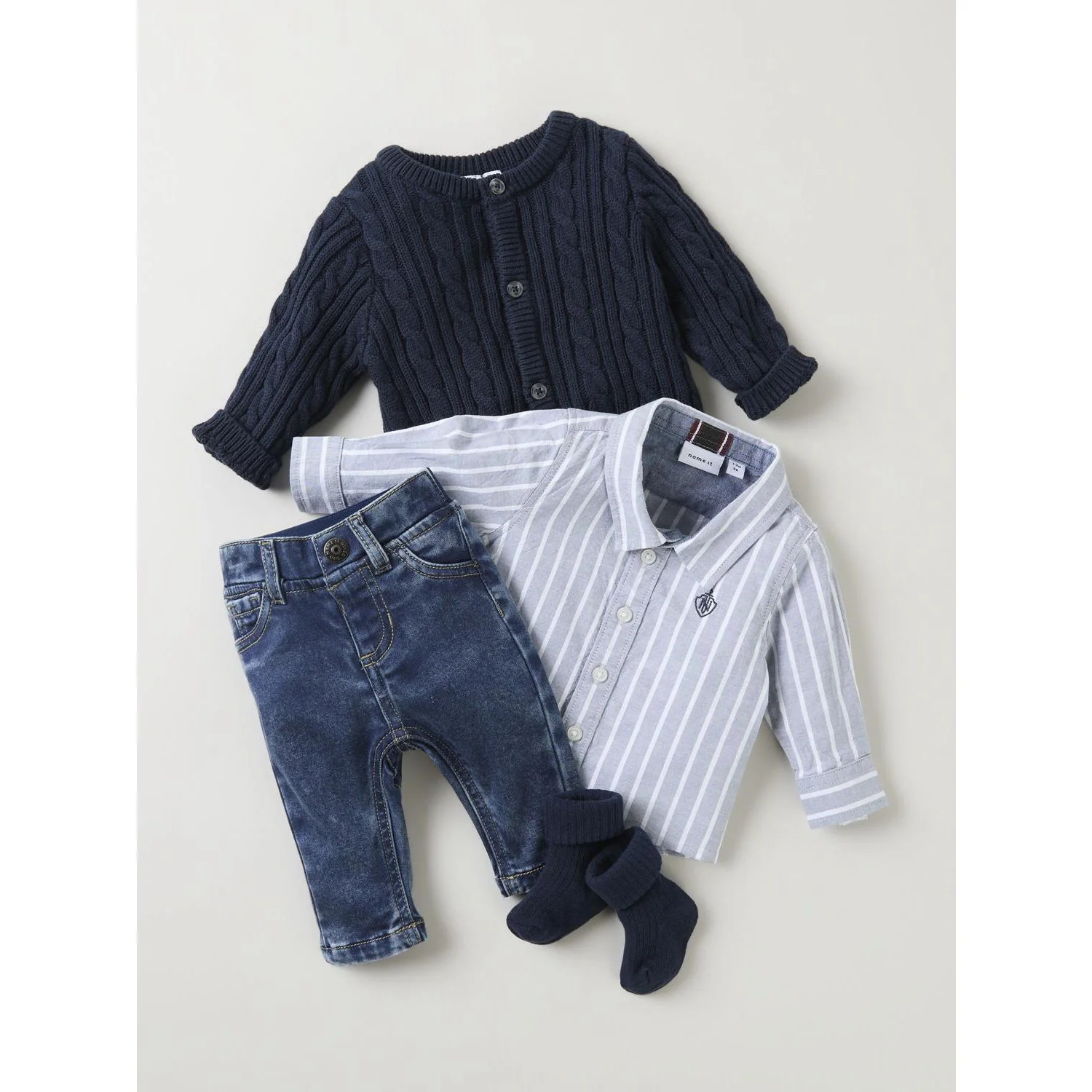 Name It Flint Stone Thin Stripe - Bright White Nbmrekid Shirtbody - Image 2
