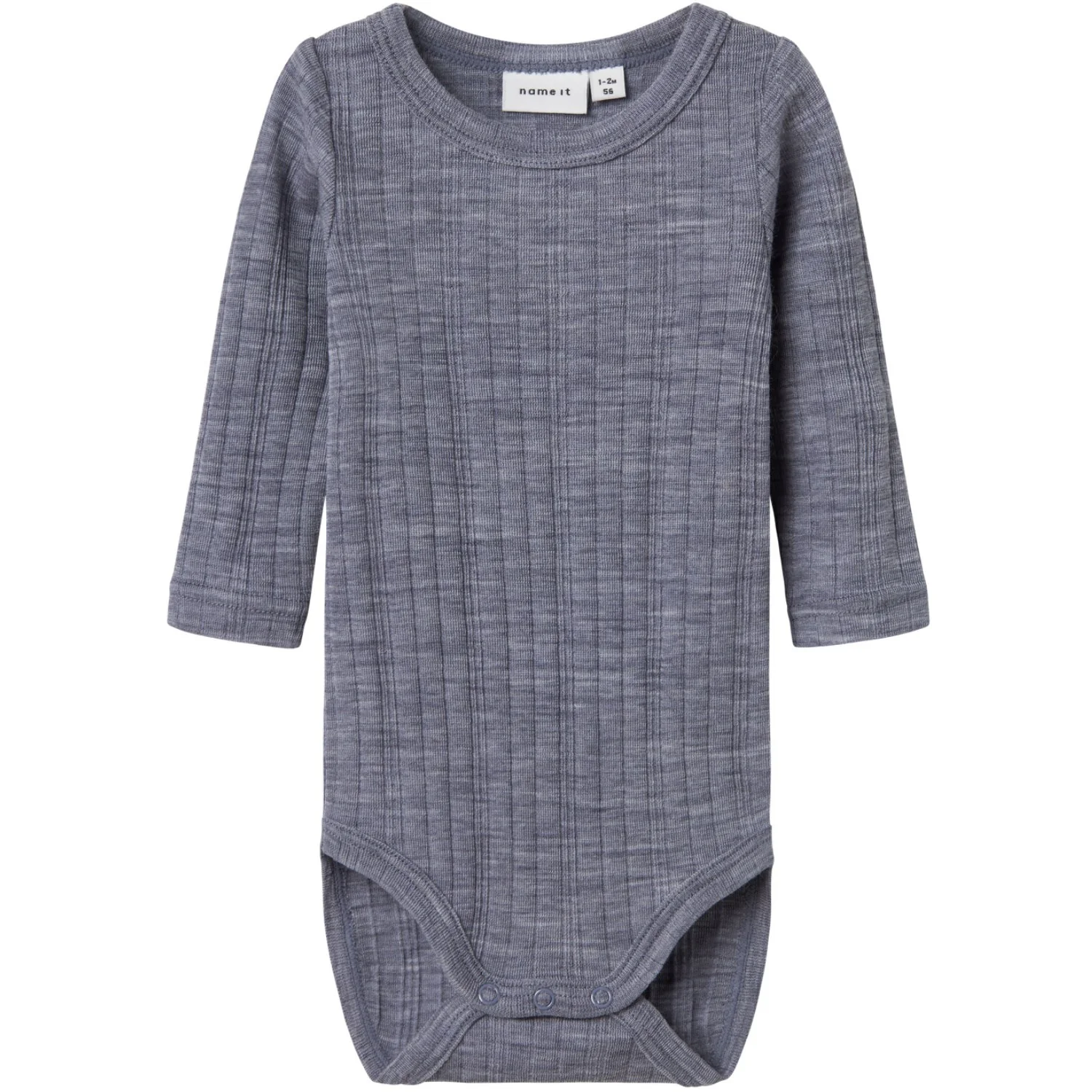 Name It Folkstone Gray Nbmwang Wool Needle Ls Body Solid Noos - Image 5