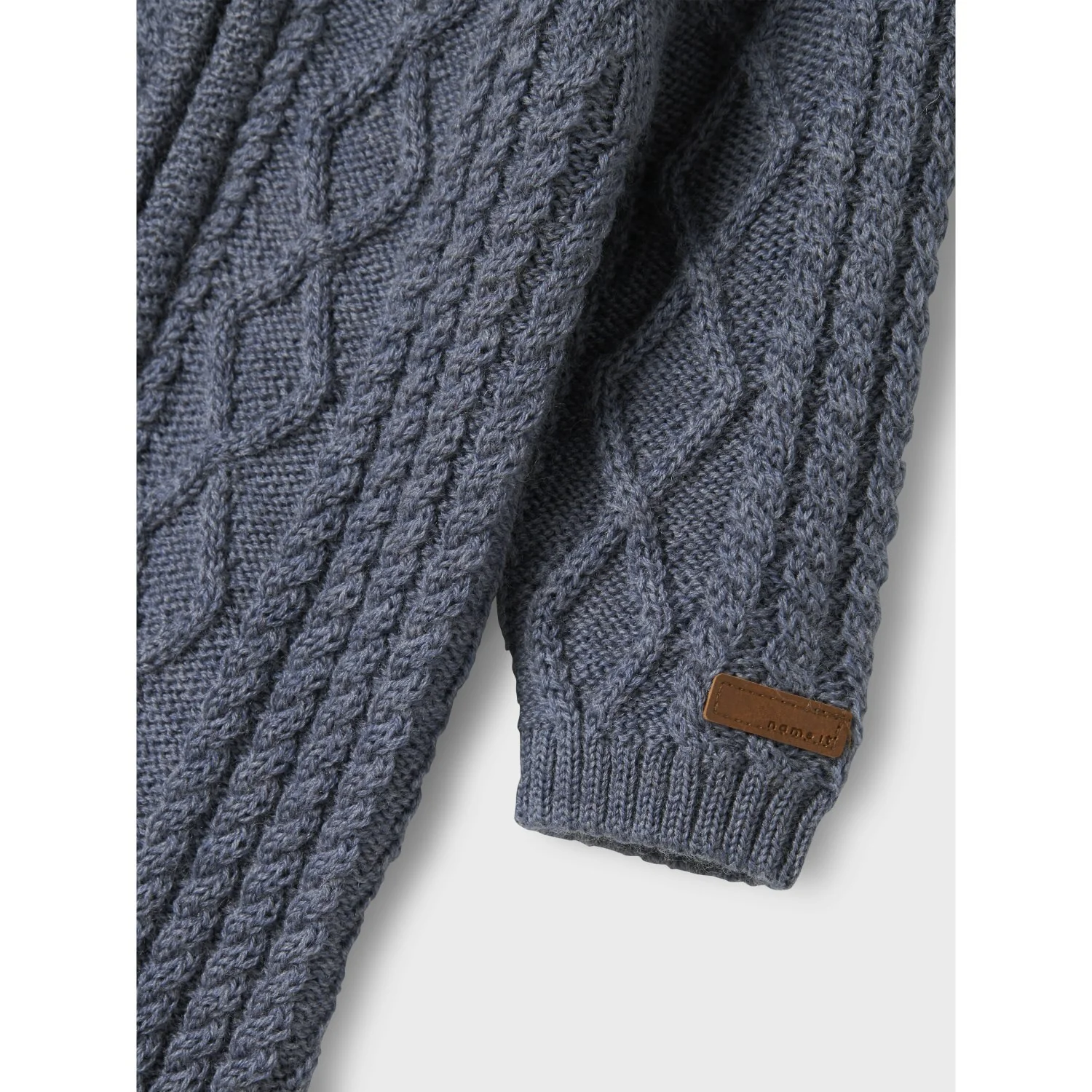 Name It Folkstone Gray Nbmwrilla Wool Ls Knit Suit - Image 2