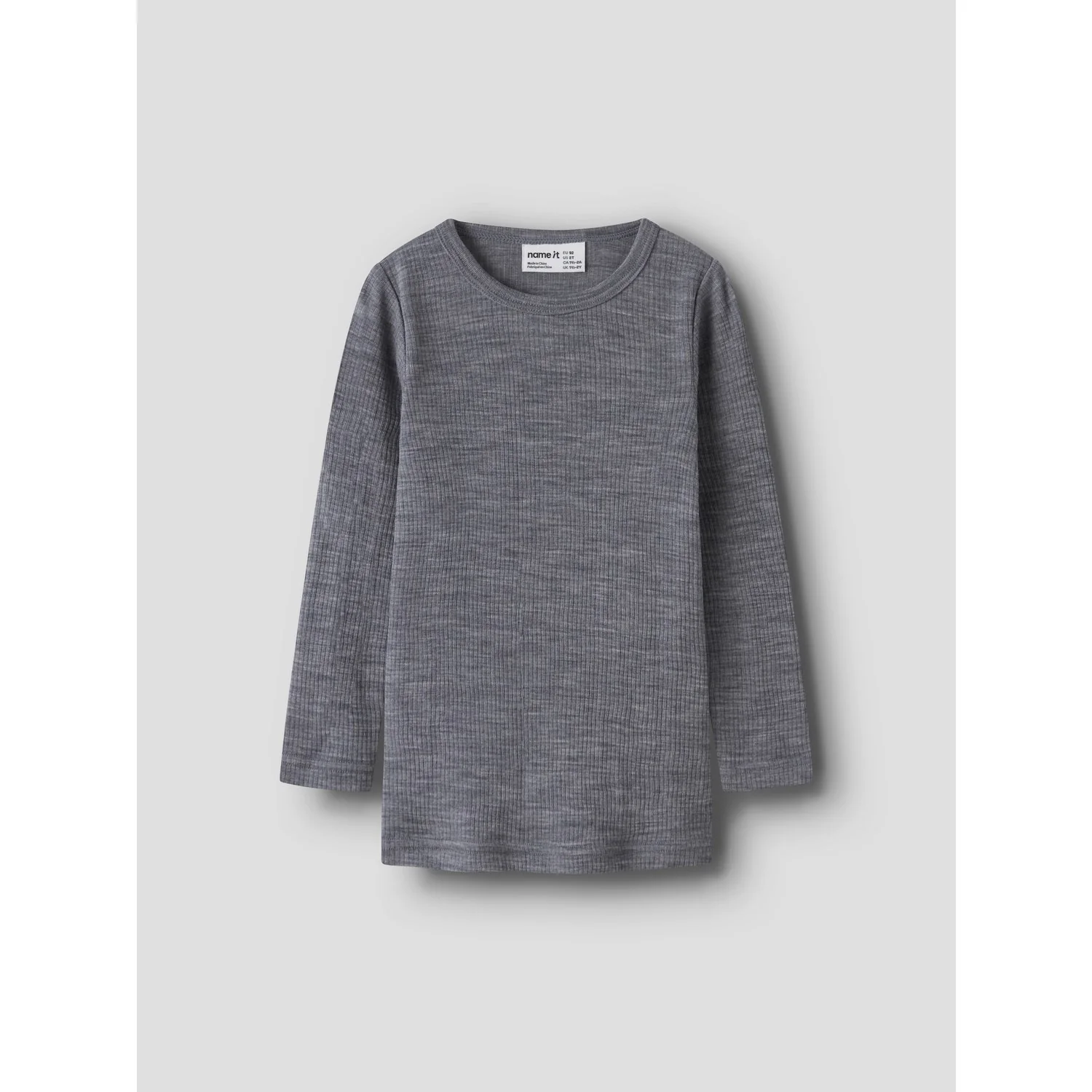 Name It Folkstone Gray Nmnwax Wool Rib Ls Top Noos - Image 4