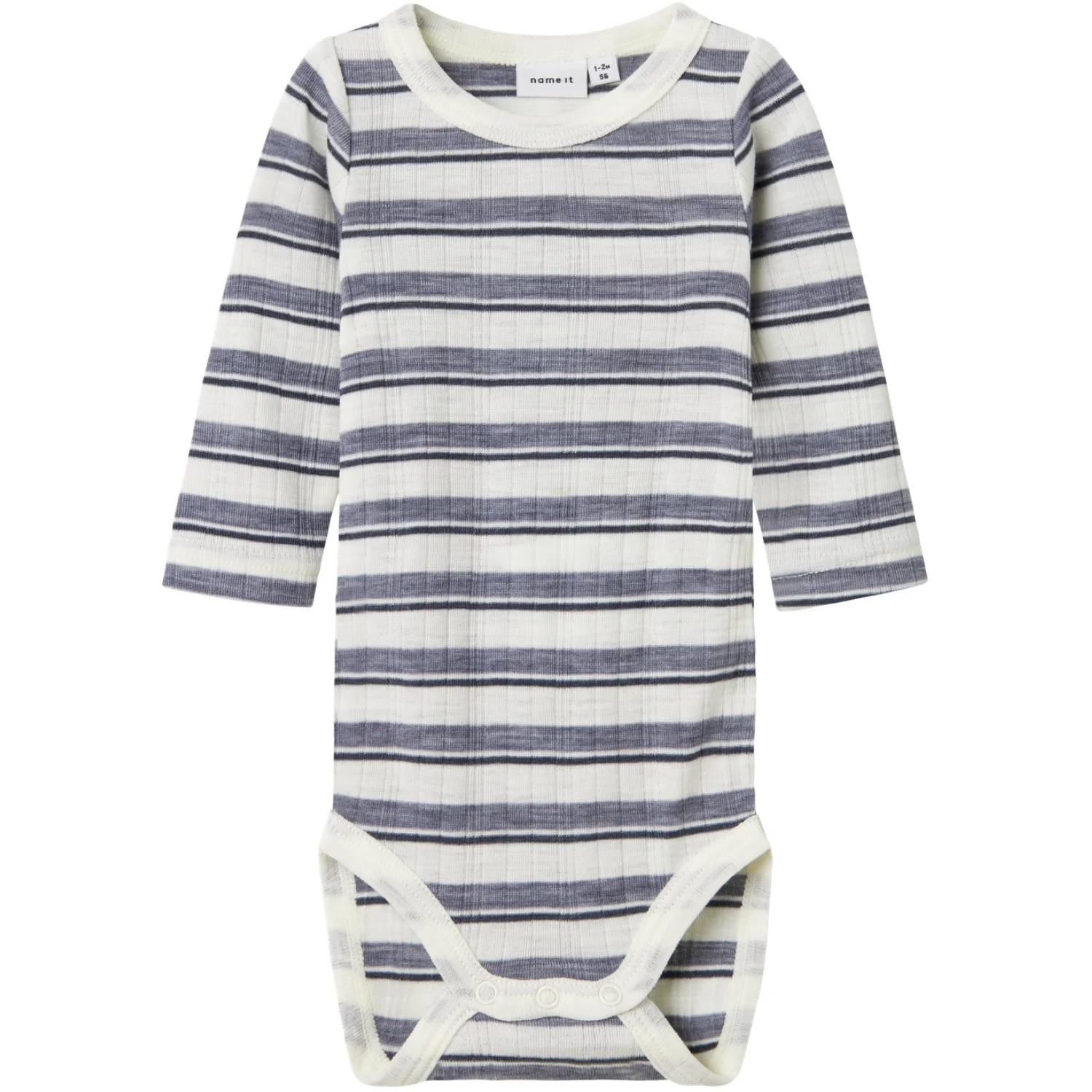 Name It Folkstone Gray Snow White Nbmwang Wool Needle Ls Body Noos