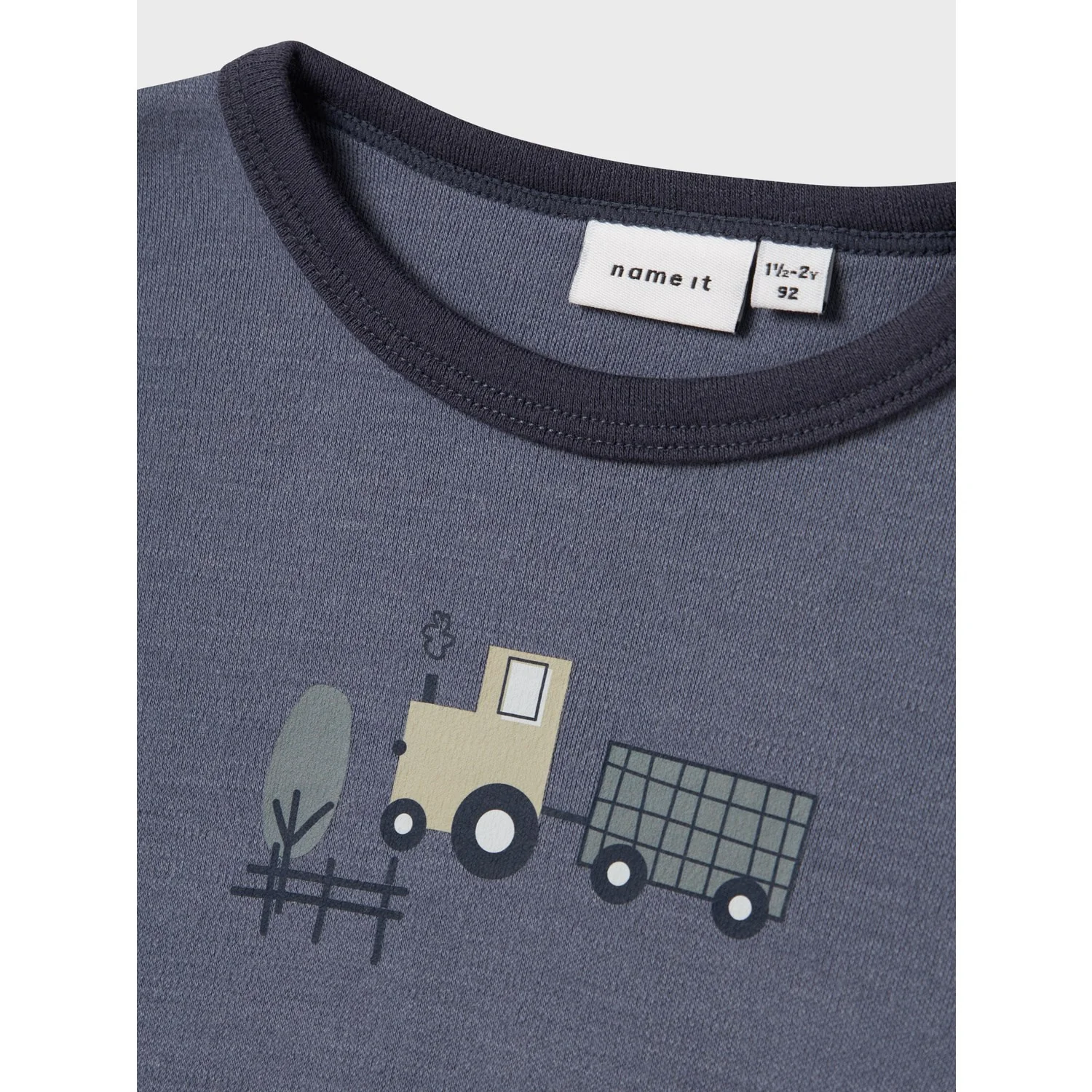 Name It Folkstone Gray Tractor Nmmwillit Wool Ls Top - Image 2