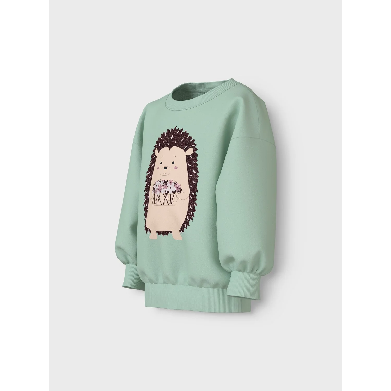 Name It Gossamer Green Hedgehog Nmfvalona Ls Long Rlx Sweat Unb - Image 2