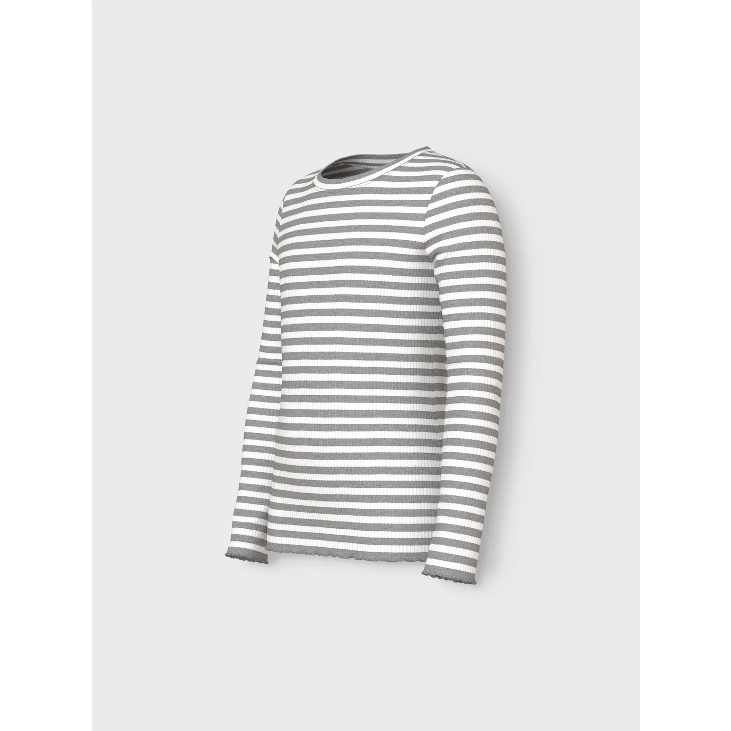 Name It Grey Melange Cloud Dancer Nkfvemma Ls Slim Top - Image 2