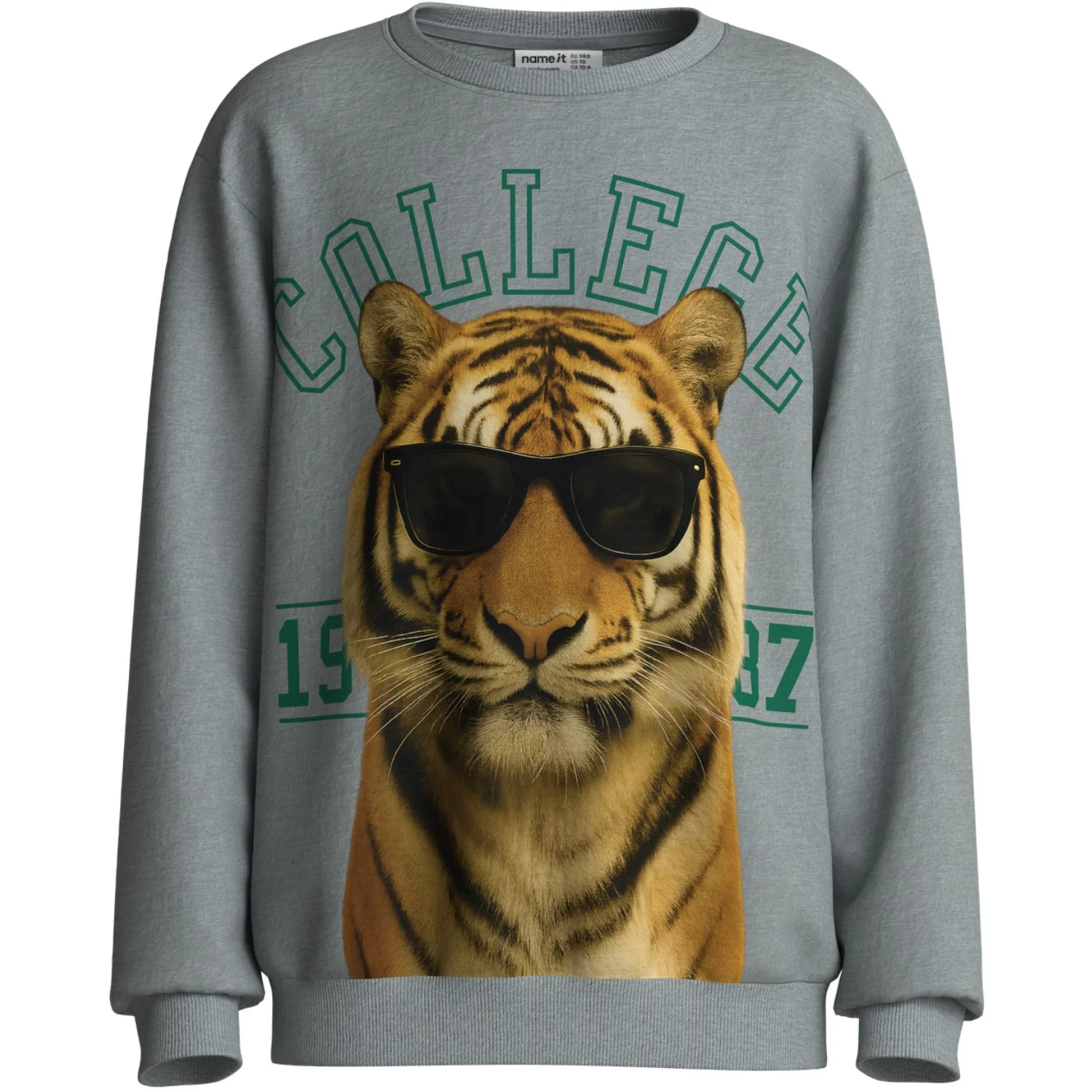 Name It Grey Melange College Nkmvoto Ls Nreg Sweat Unb