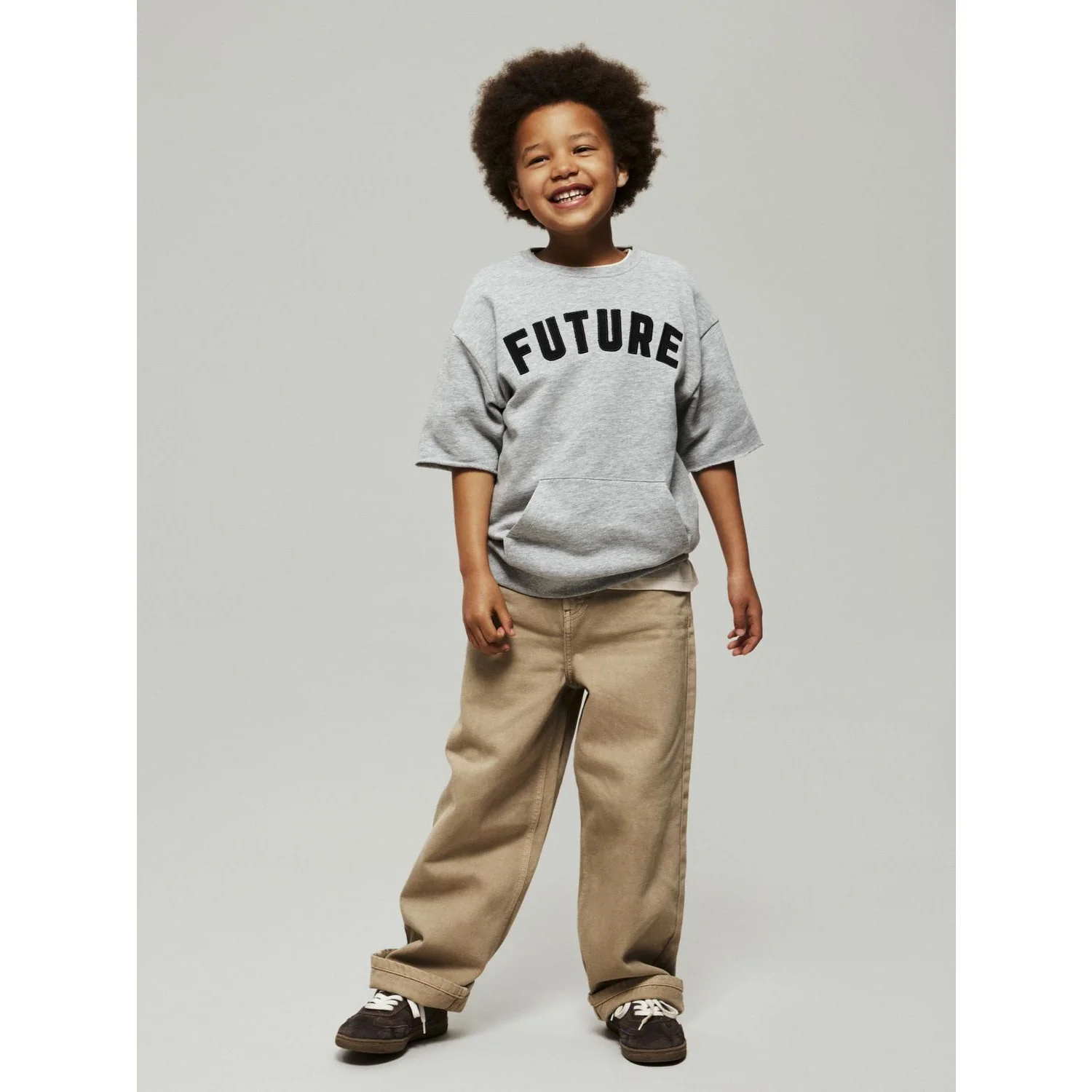Name It Grey Melange Nkmbobby Ss Rlx Sweat Bru - Image 2