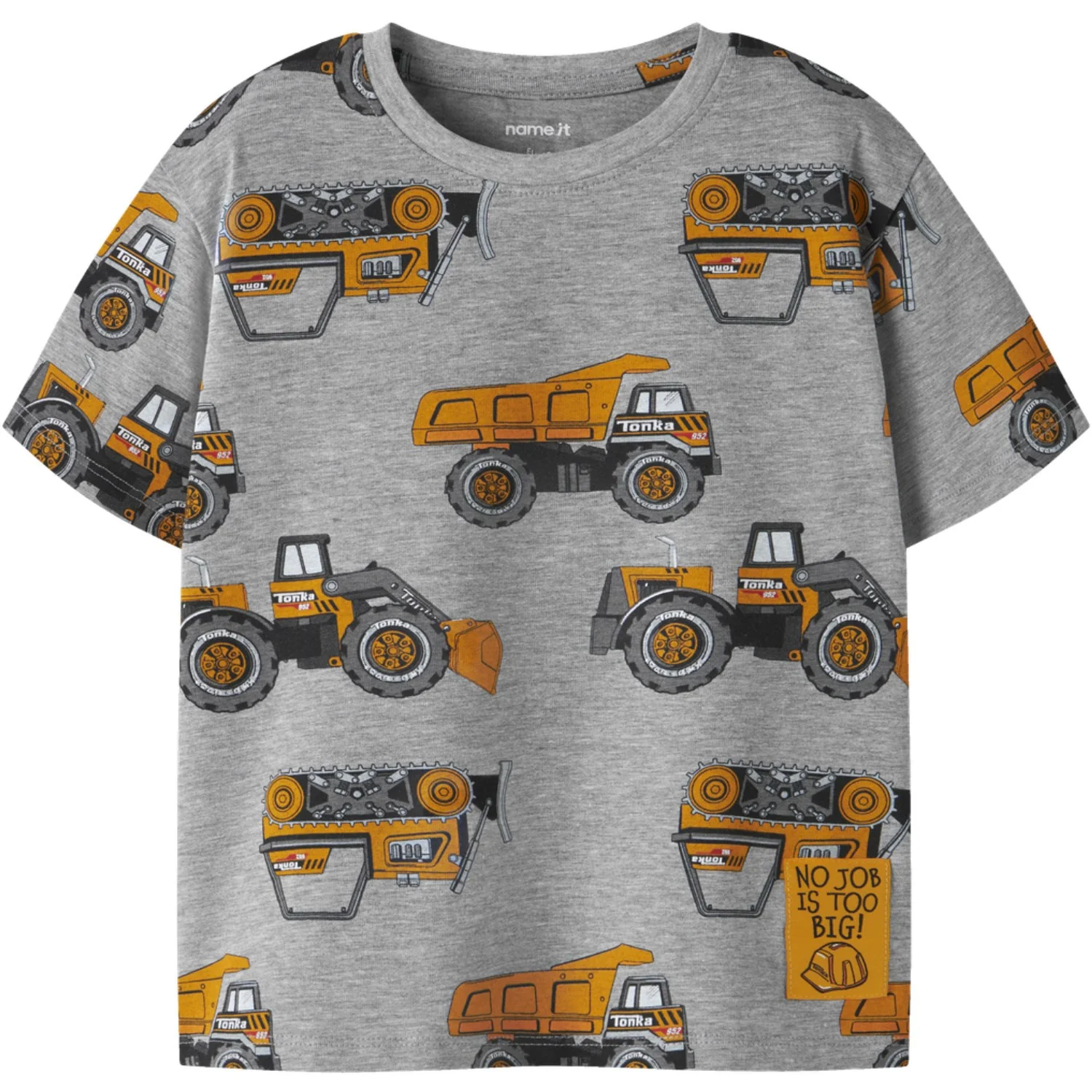 Name It Grey Melange Nmmjimmy Tonka Ss Nreg Top Cplg