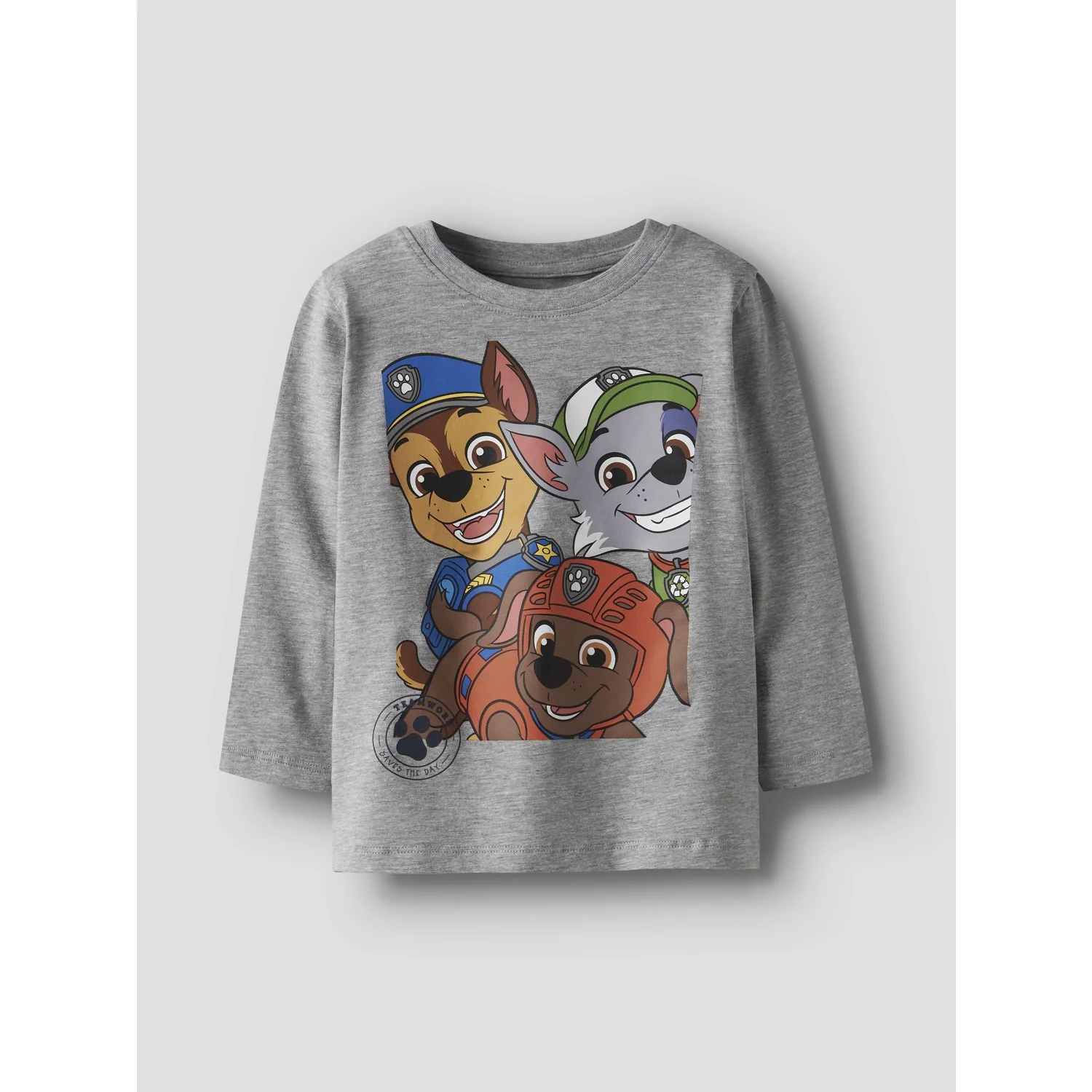 Name It Grey Melange Nmmnitin Paw Ls Nreg Top Box Cplg - Image 3