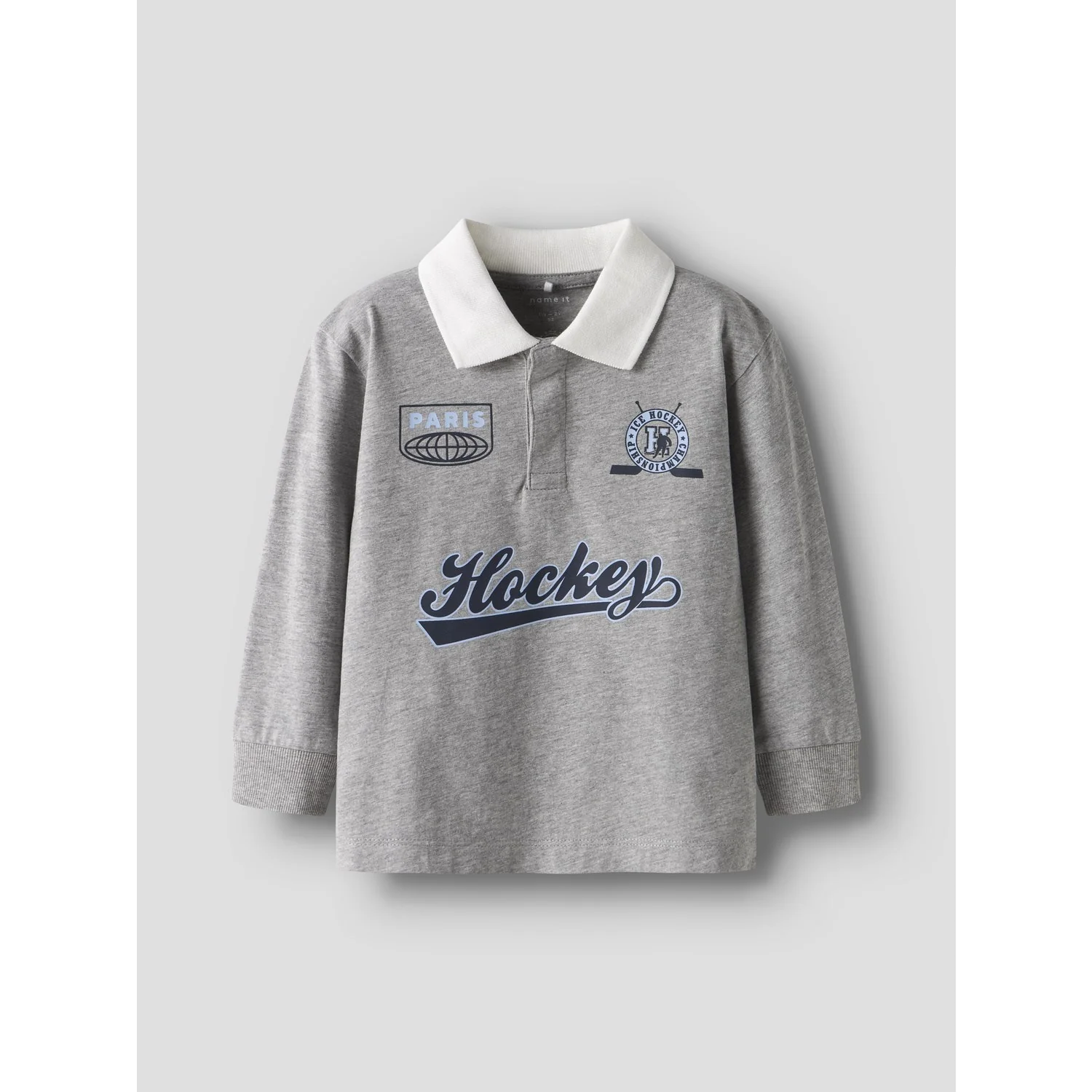 Name It Grey Melange Nmmsido Ls Nreg Polo Top - Image 3