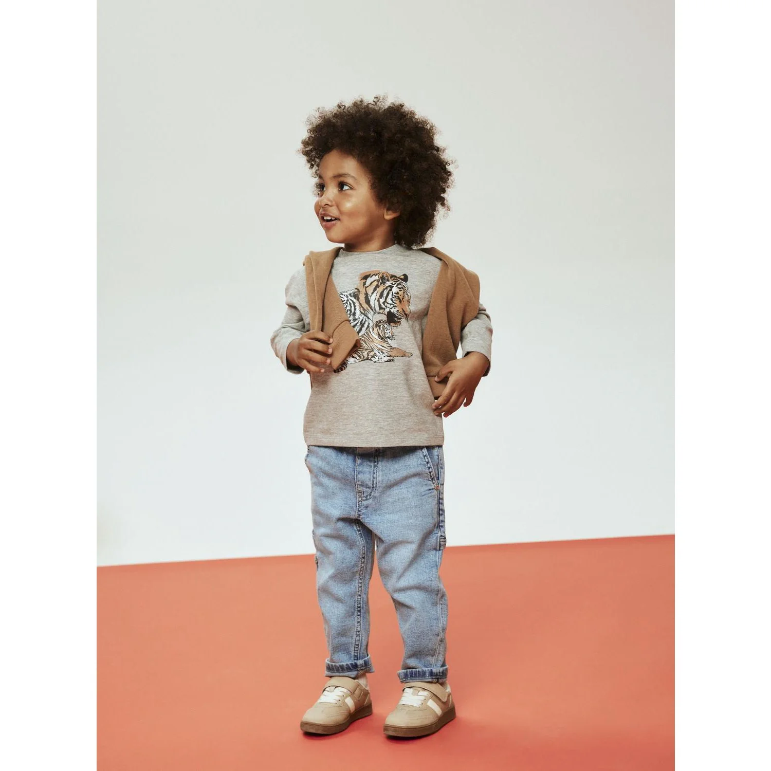 Name It Grey Melange Nmmthornton Ls Nreg Top Box - Image 2
