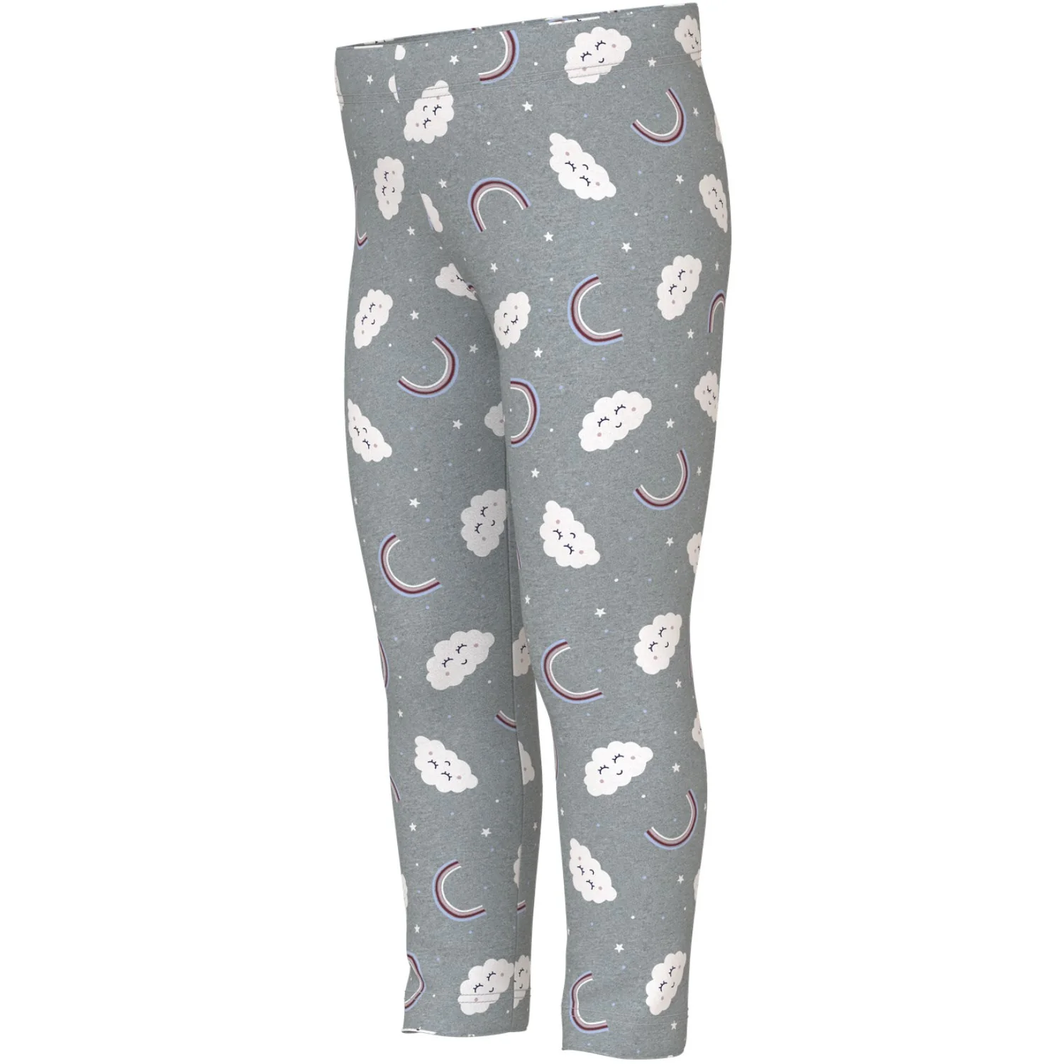 Name It Grey Melange Rainbow Clouds Nmfdavina Aop Swe Leggings Bru - Image 2