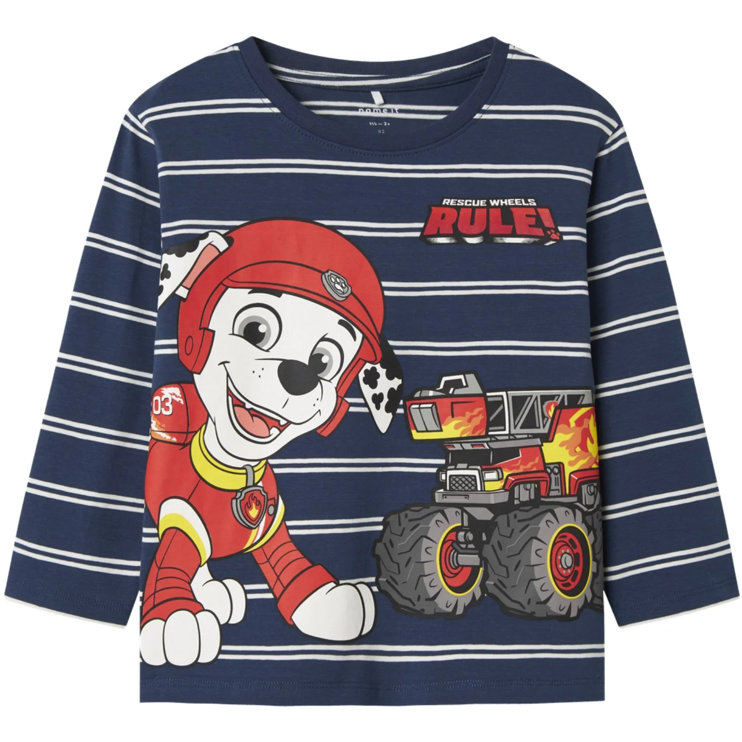 Name It Insignia Blue Nmmsofus Paw Ls Nreg Top Box Cplg