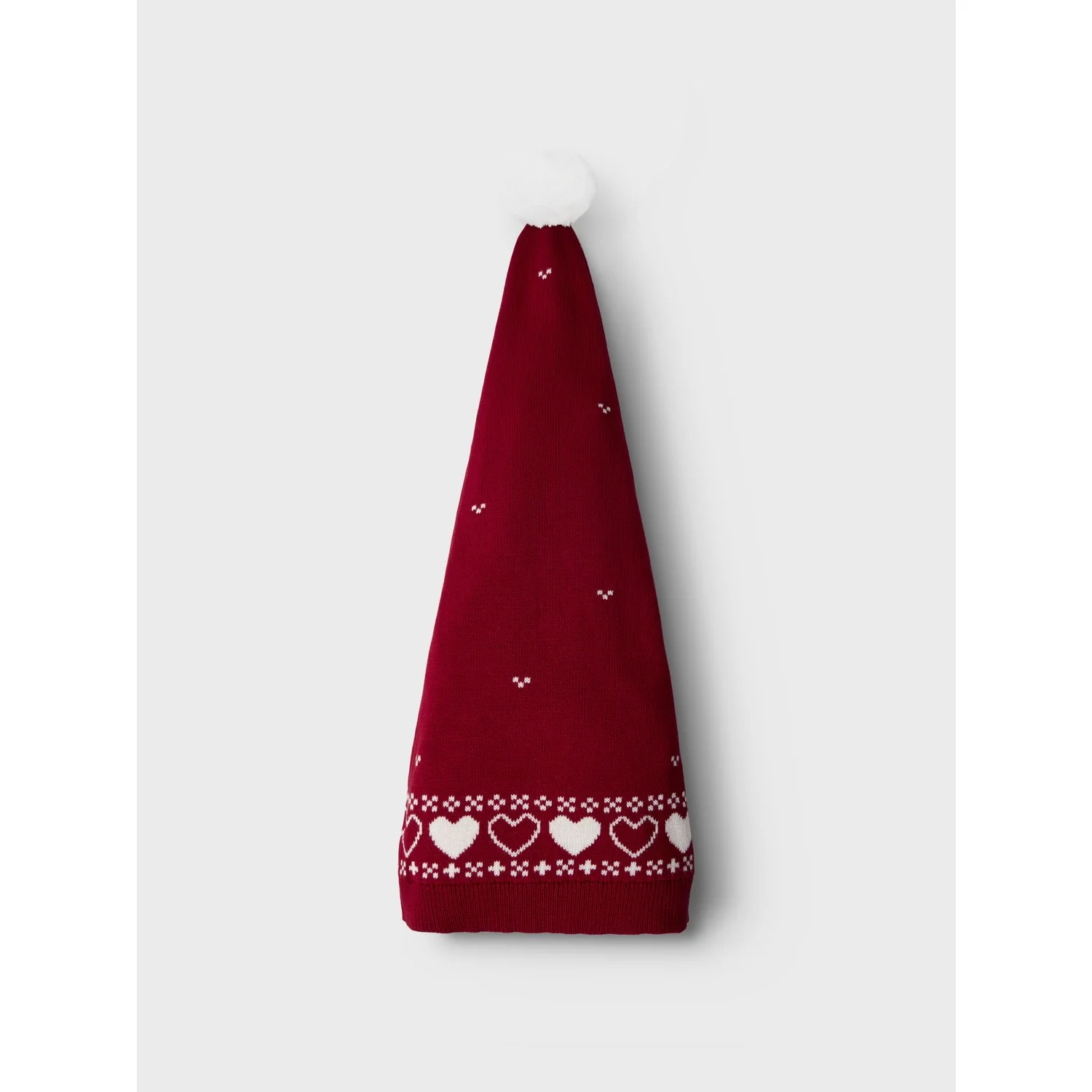 Name It Jester Red Hearts Nmnrismas Knit Hat - Image 2