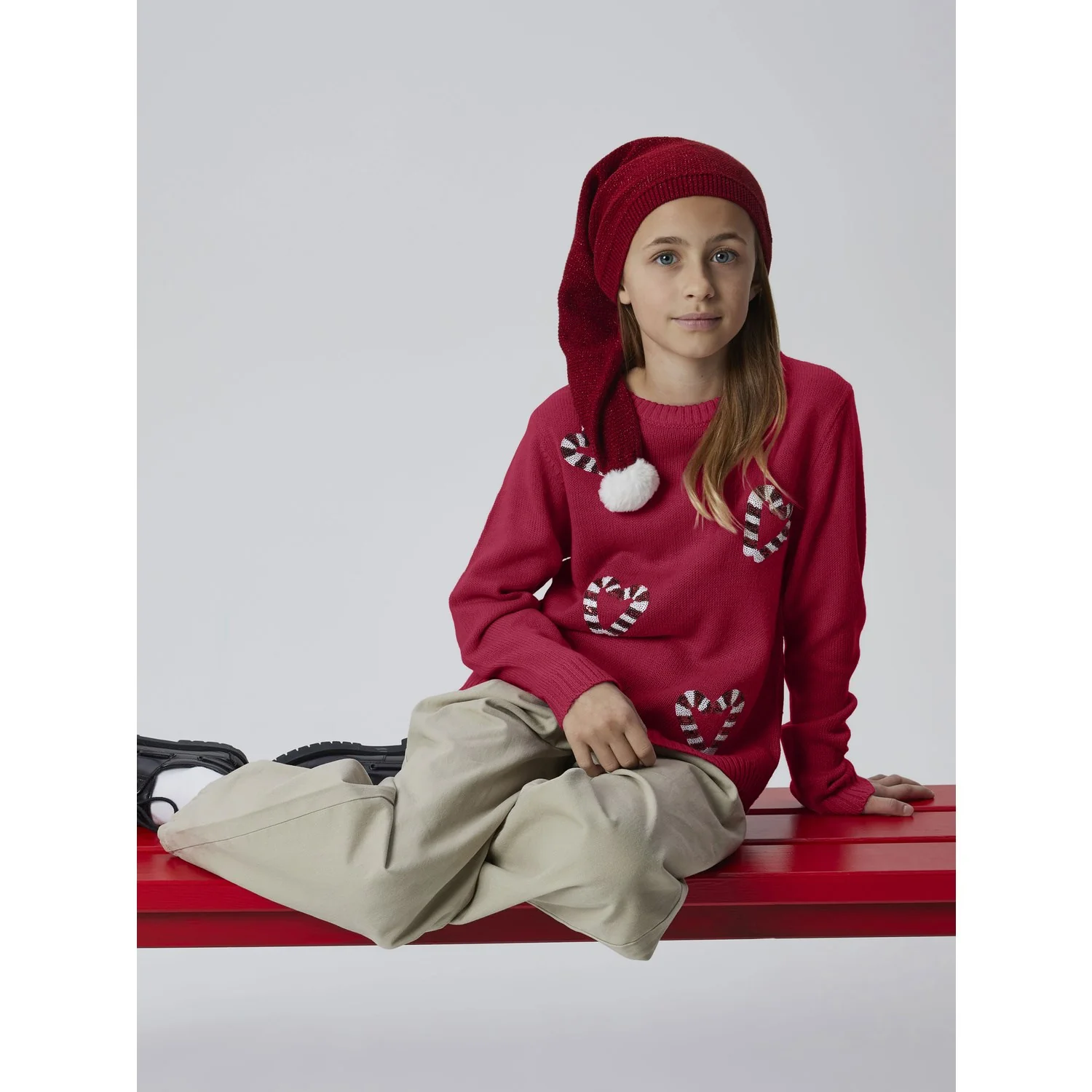 Name It Jester Red Nkfrajul Ls Loose Knit - Image 2