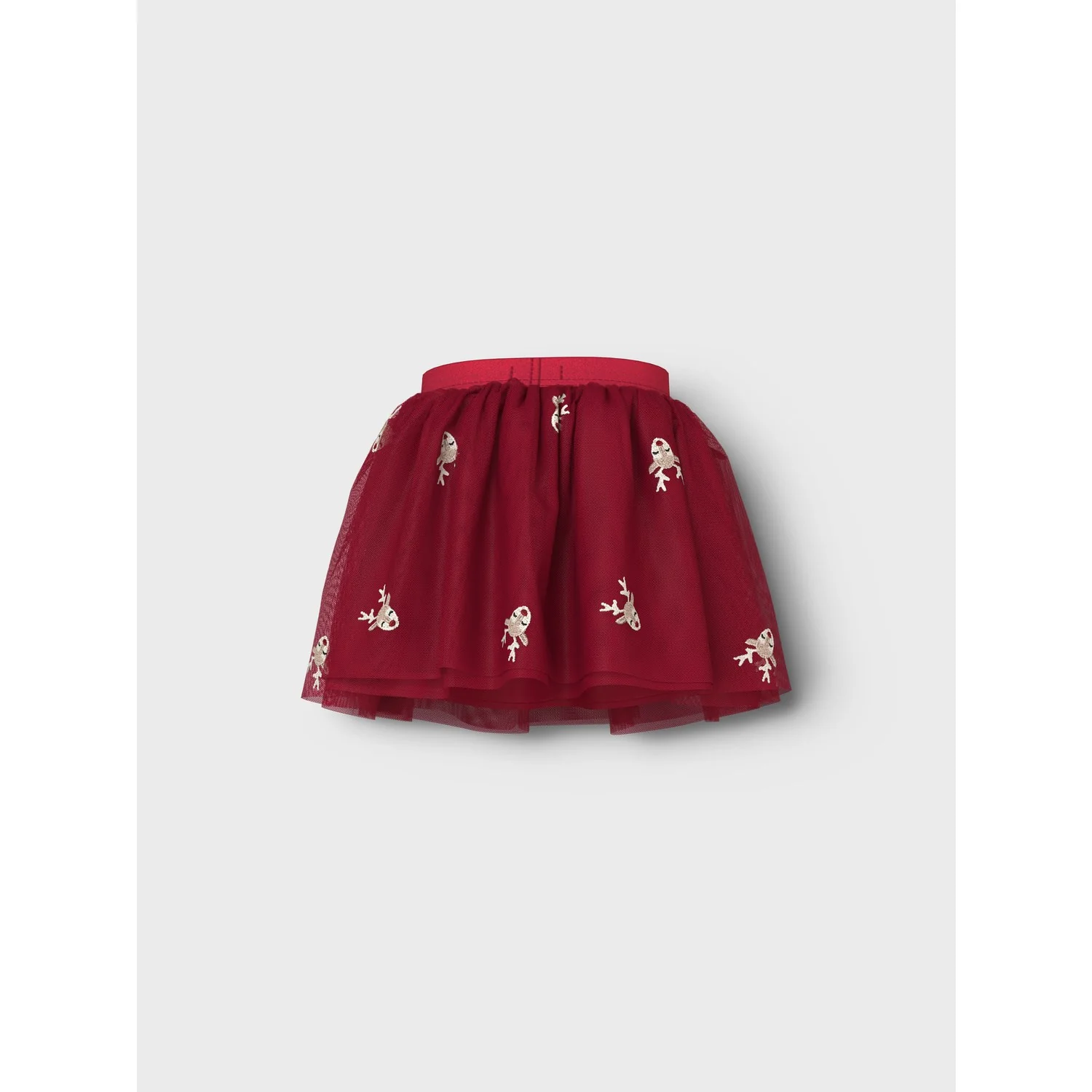 Name It Jester Red Reindeer Nmfveross Tulle Skirt - Image 2
