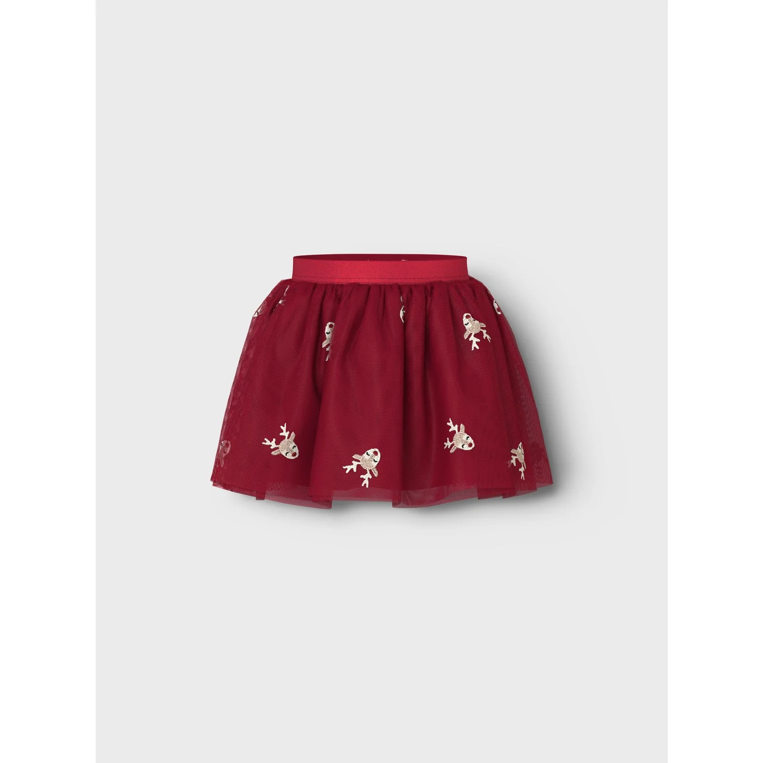 Name It Jester Red Reindeer Nmfveross Tulle Skirt - Image 3