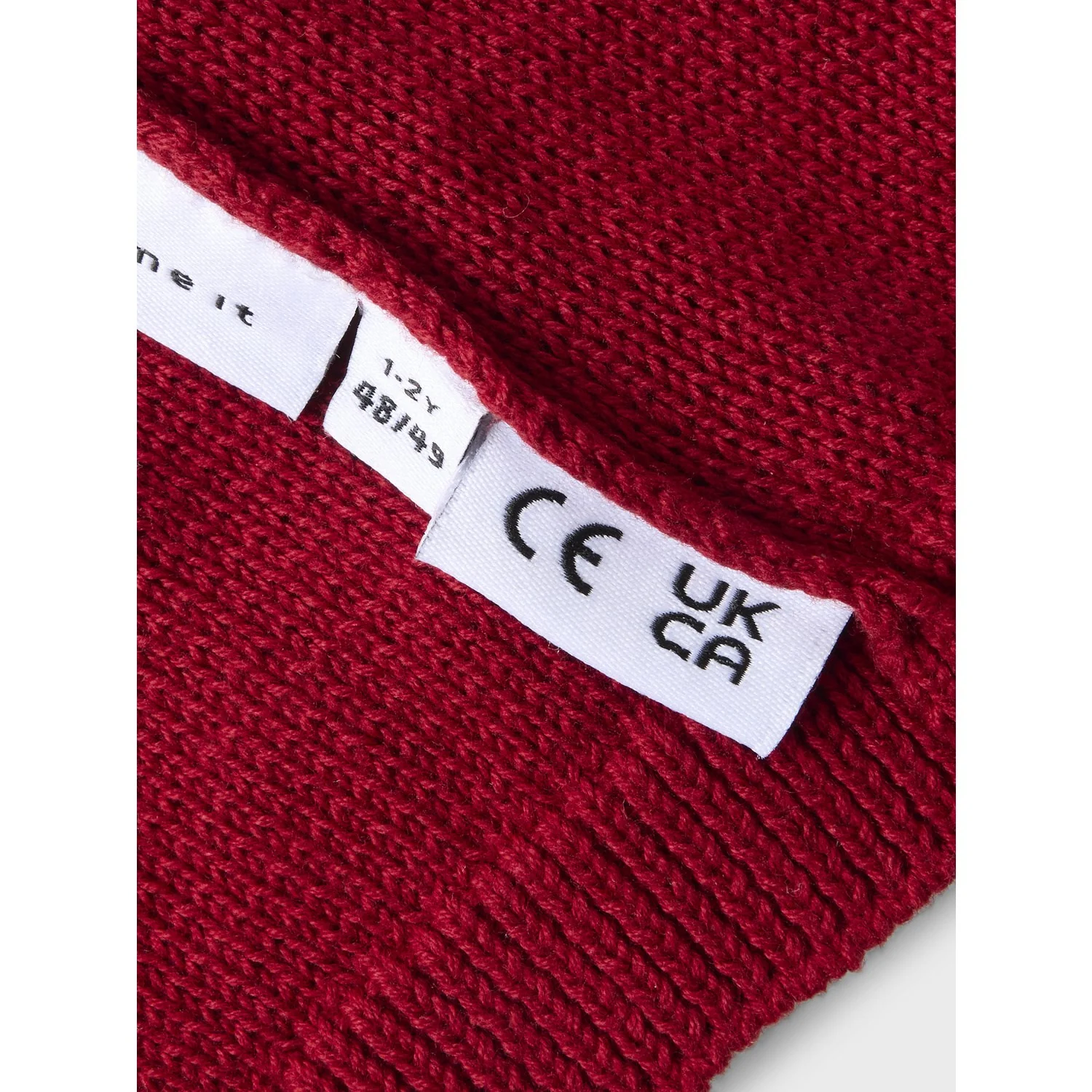 Name It Jester Red Solid No Lurex Nmnrinjaha Knit Hat - Image 3