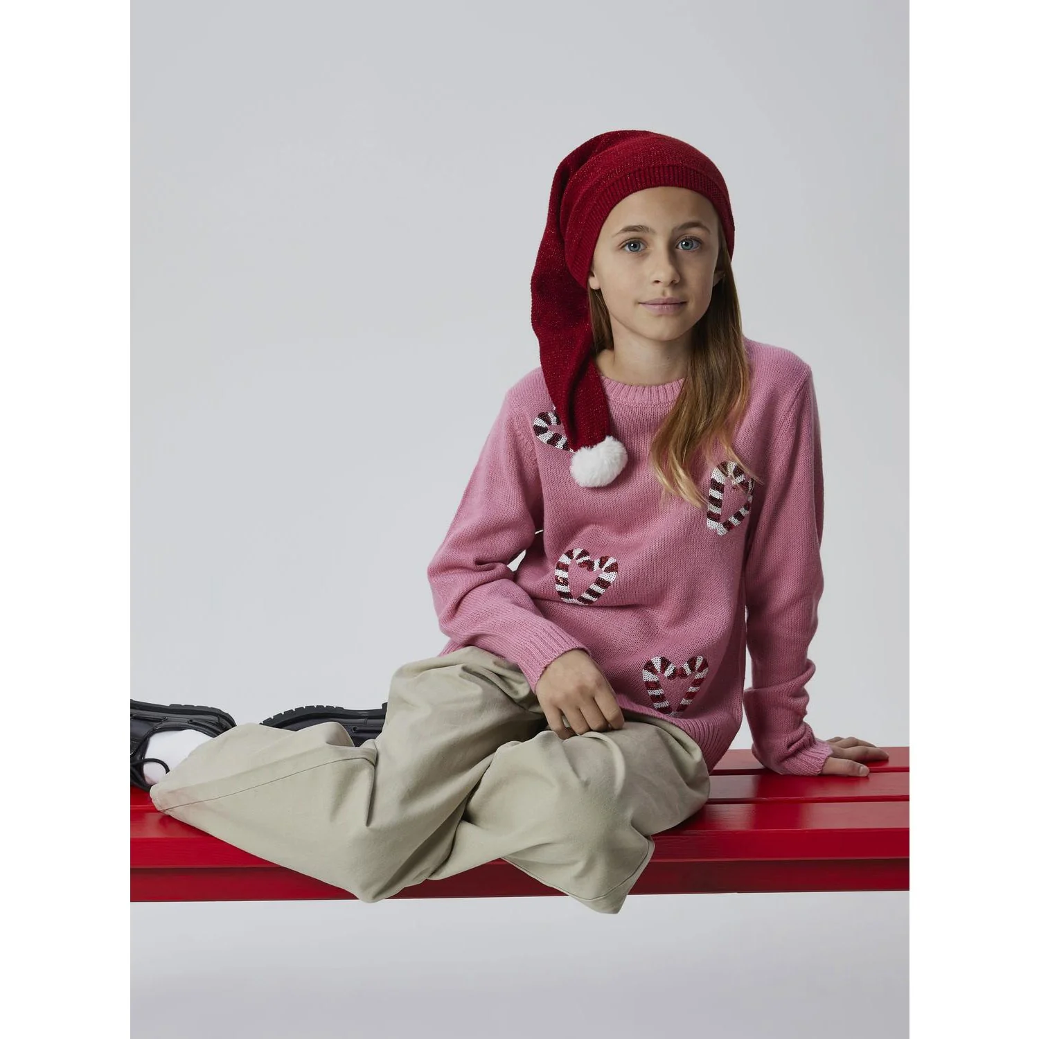 Name It Jester Red W. Red Lurex Nknrinjaha Knit Hat - Image 3