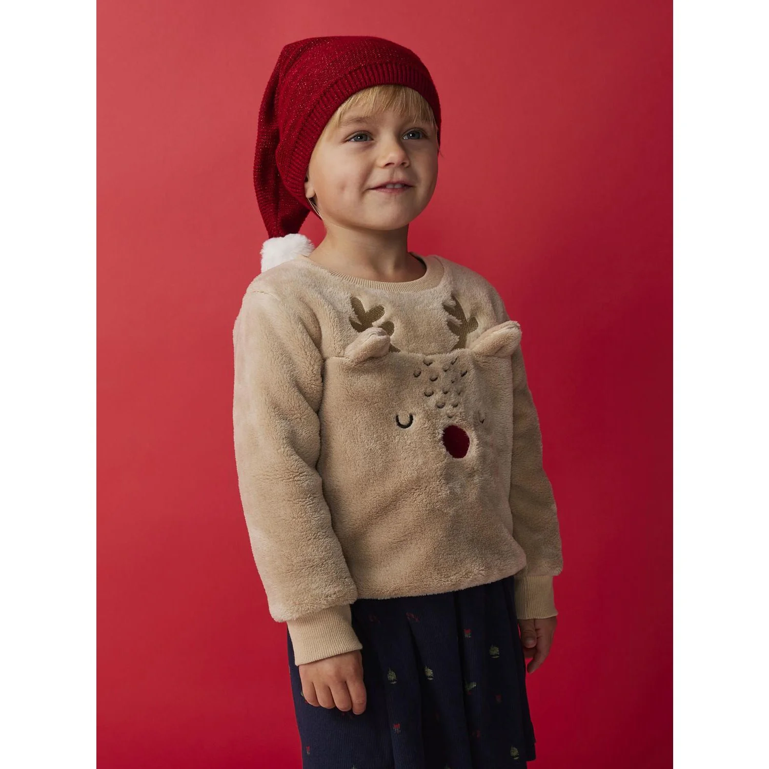Name It Jester Red W. Red Lurex Nmnrinjaha Knit Hat - Image 2
