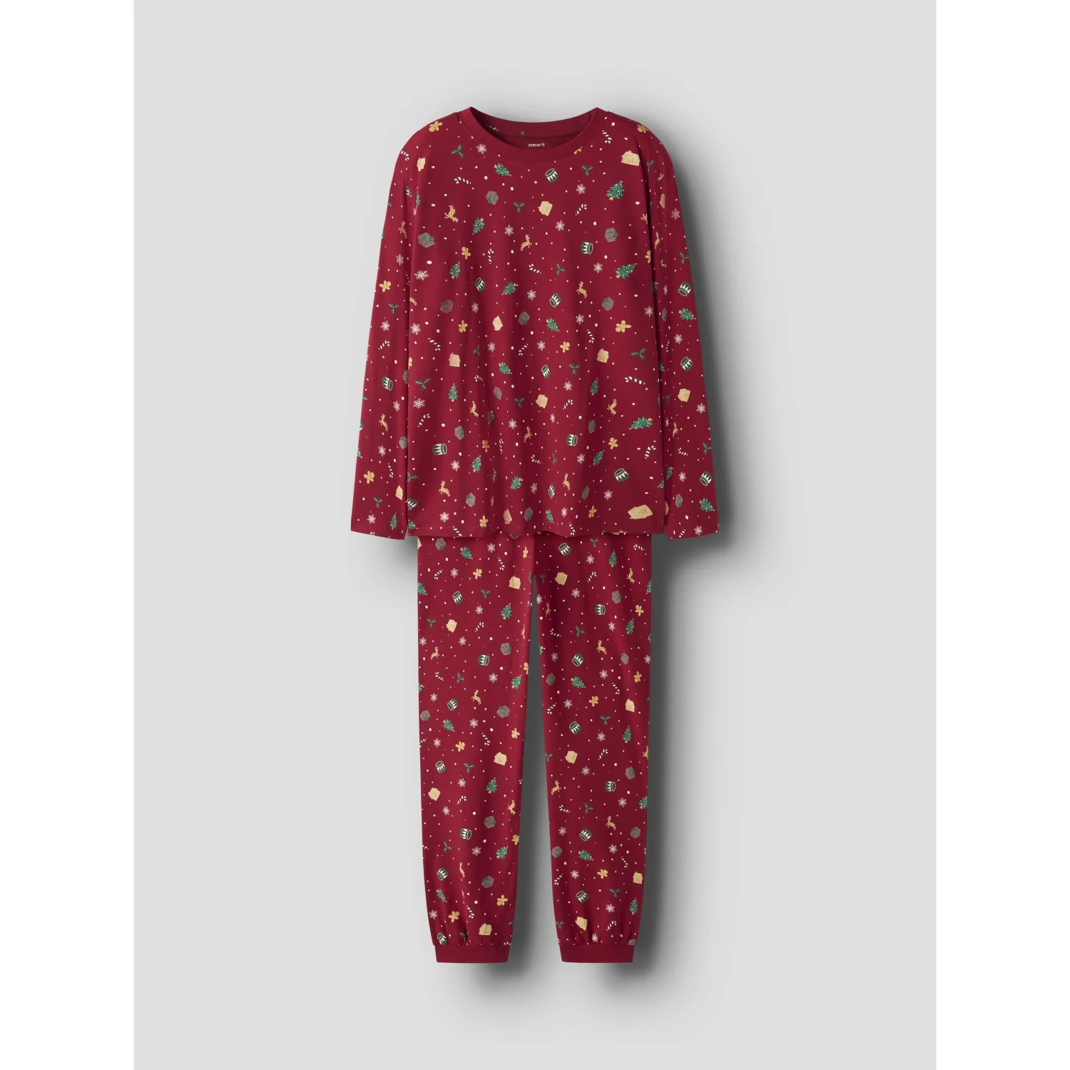 Name It Jester Red Xmas AOP Red Nanvismas Ls Nightset Adult - Image 5