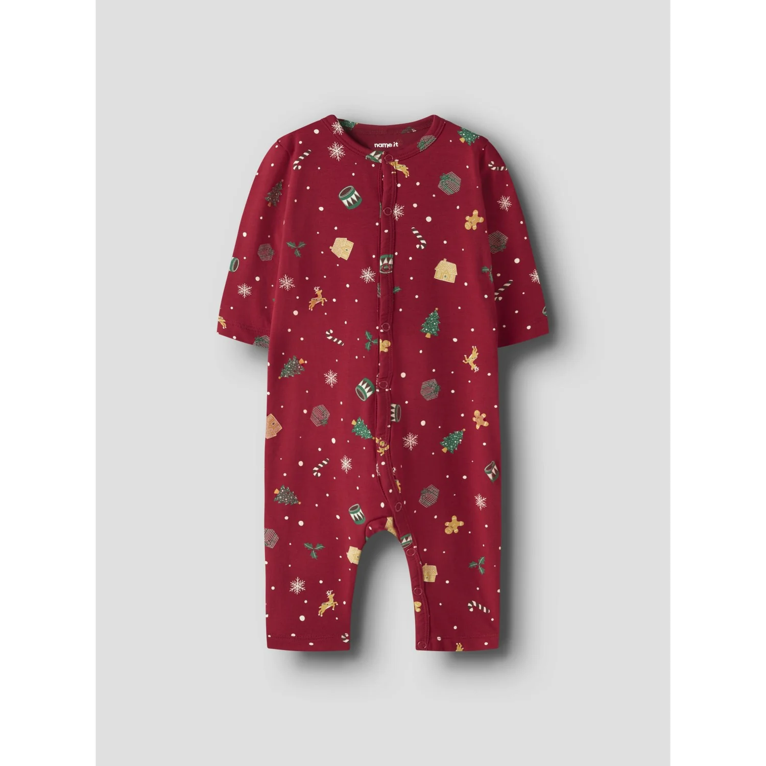 Name It Jester Red Xmas AOP Red Nbnvismas Ls Nightsuit - Image 4