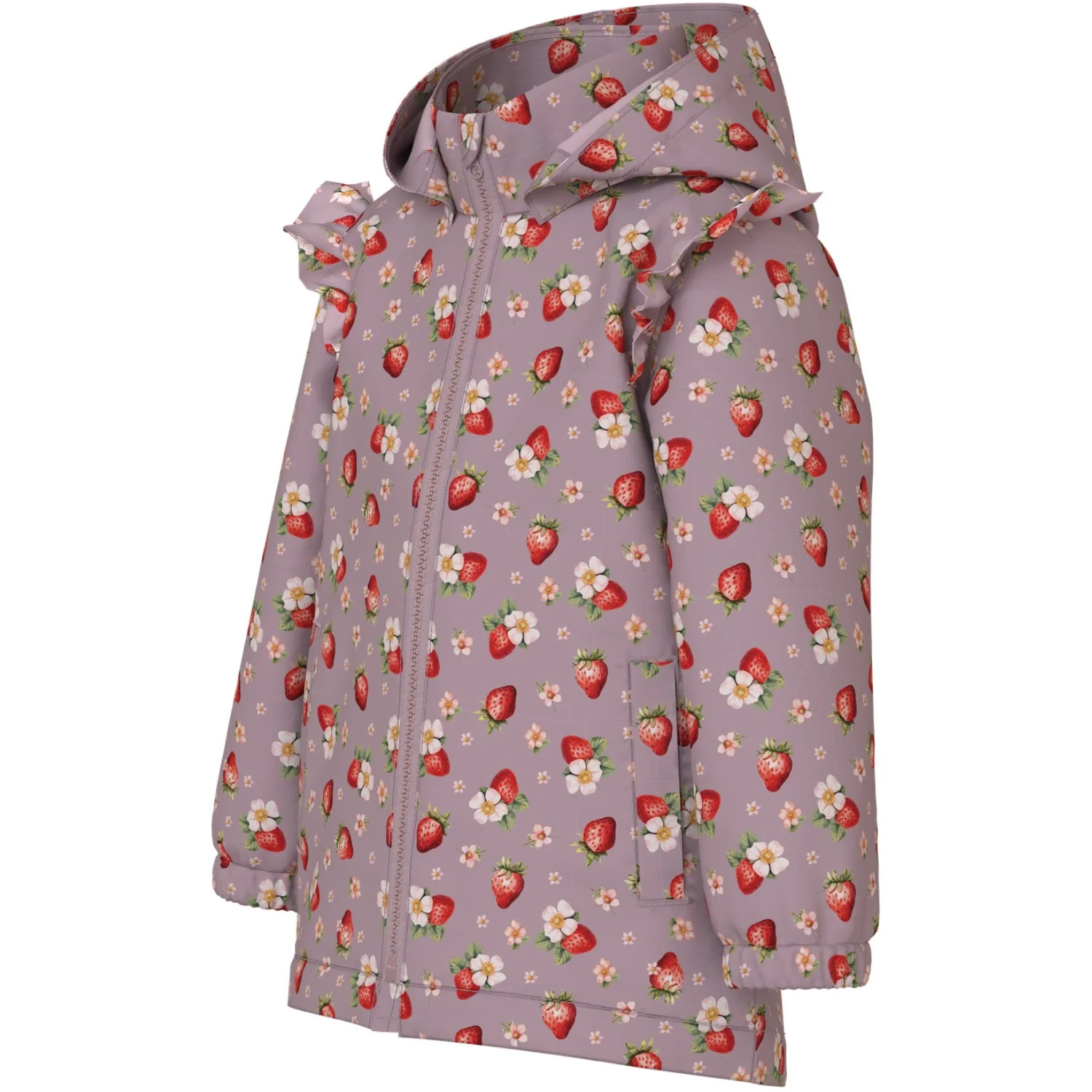 Name It Keepsake Lilac 1 Strawberry Nmfmaxi Jacket Li Frill Aop - Image 3