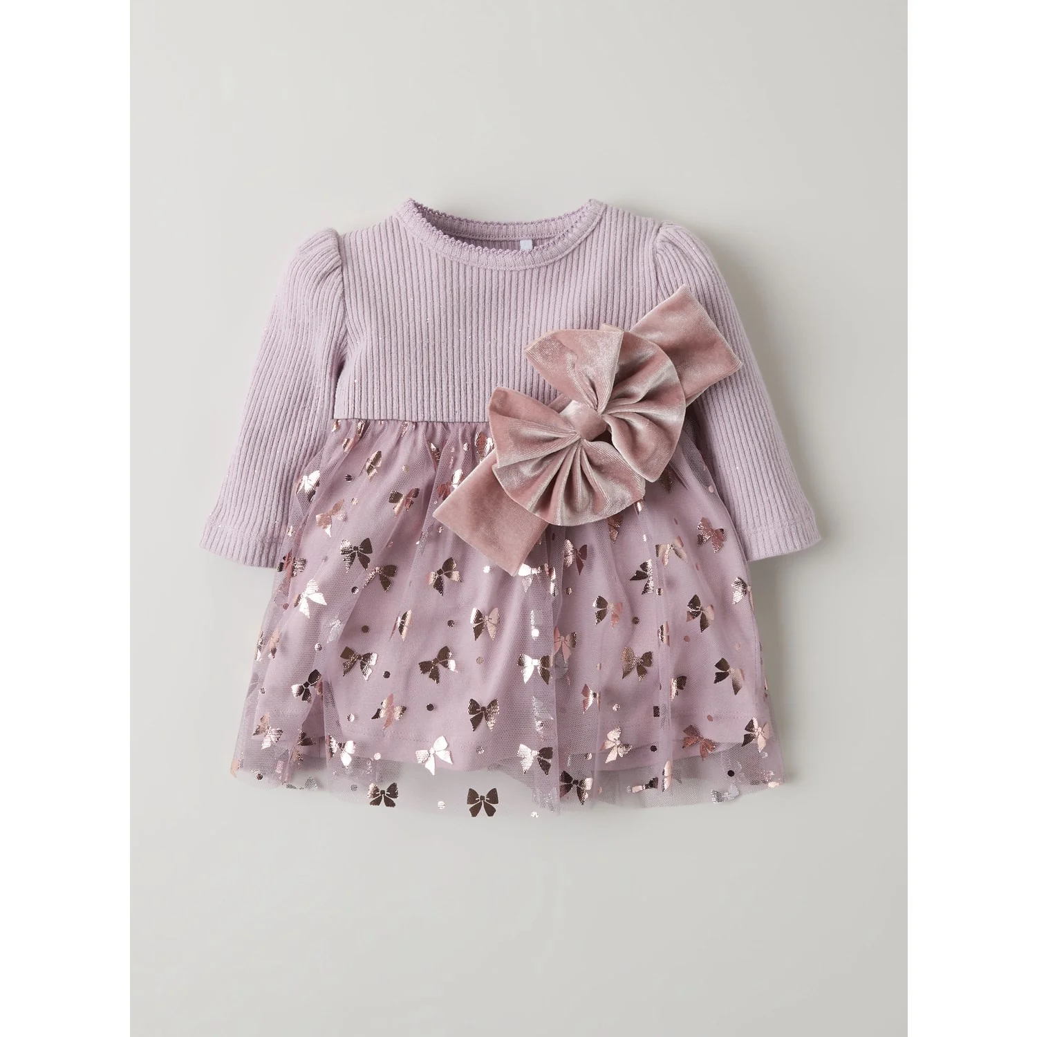 Name It Keepsake Lilac Nbfrosally Ls Dress - Image 2