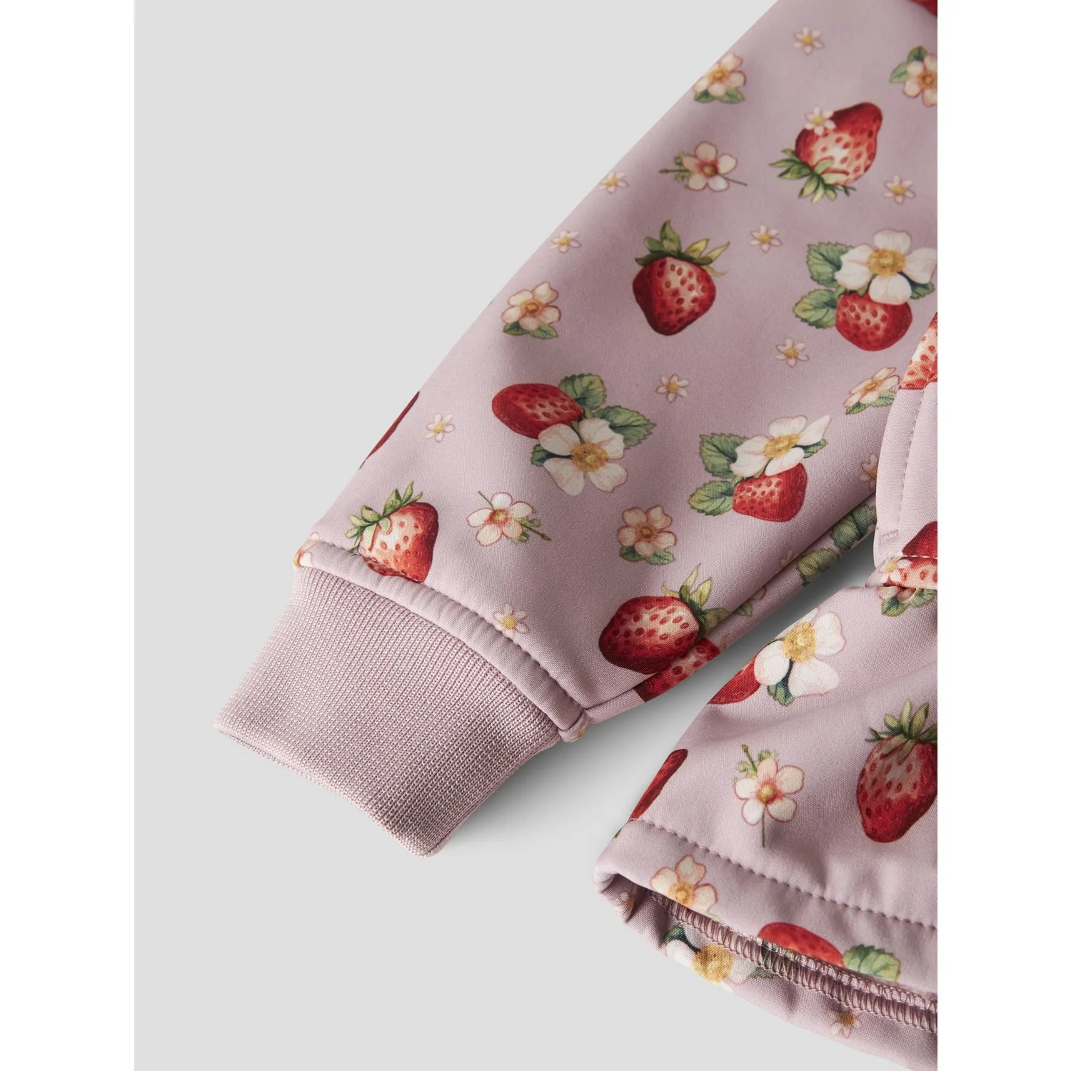 Name It Keepsake Lilac Strawberry Nmfalfa08 Softshell Jacket Peblum Fo - Image 3