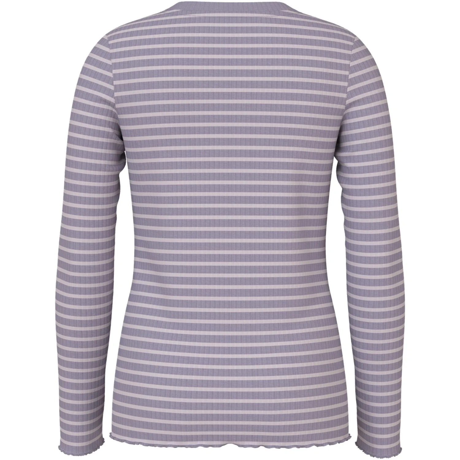Name It Lavender Gray Lilac Marble Stripe Nkfvemma Ls Slim Top - Image 3