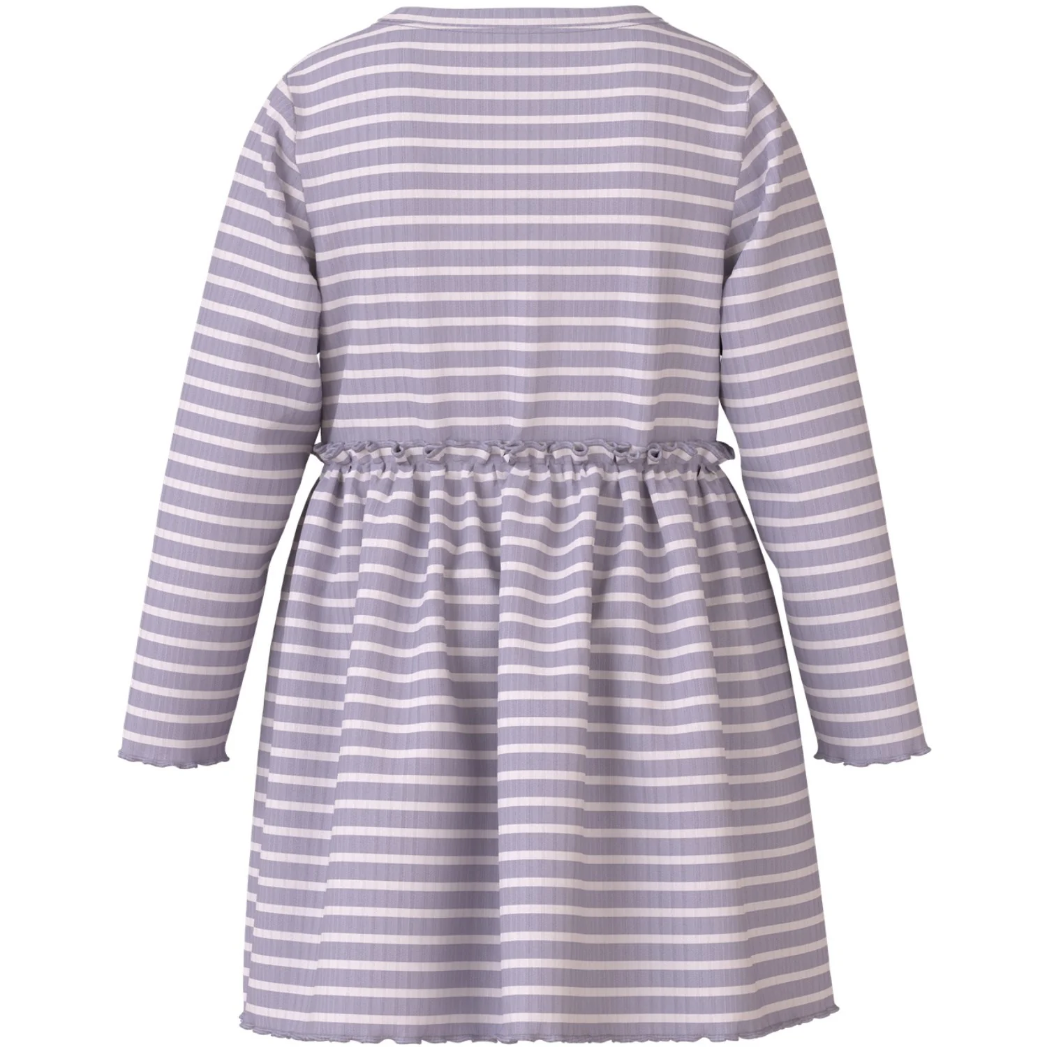 Name It Lavender Gray Lilac Marble Stripe Nmfvemma Ls Dress - Image 3