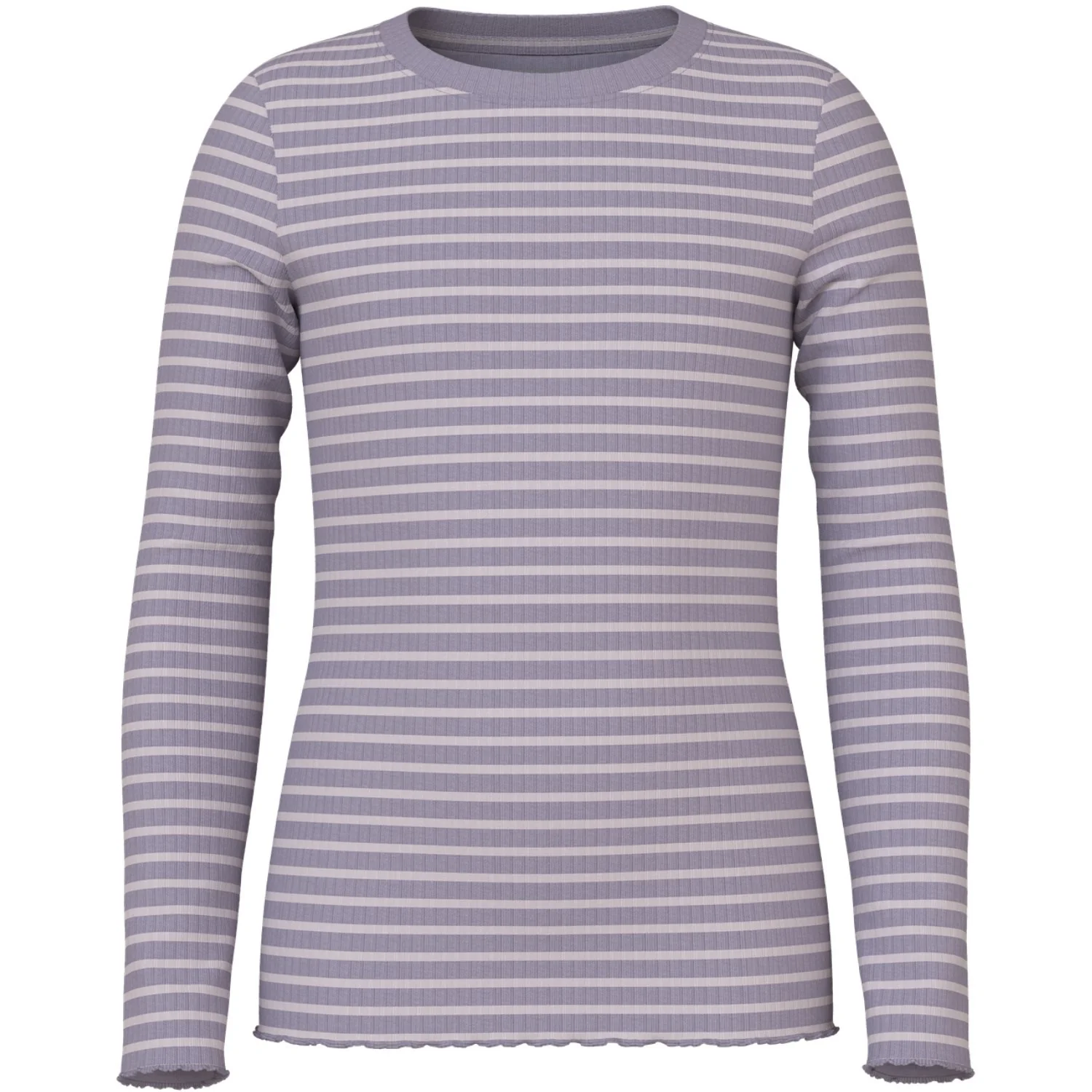 Name It Lavender Gray Lilac Marble Stripe Nmfvemma Ls Slim Top