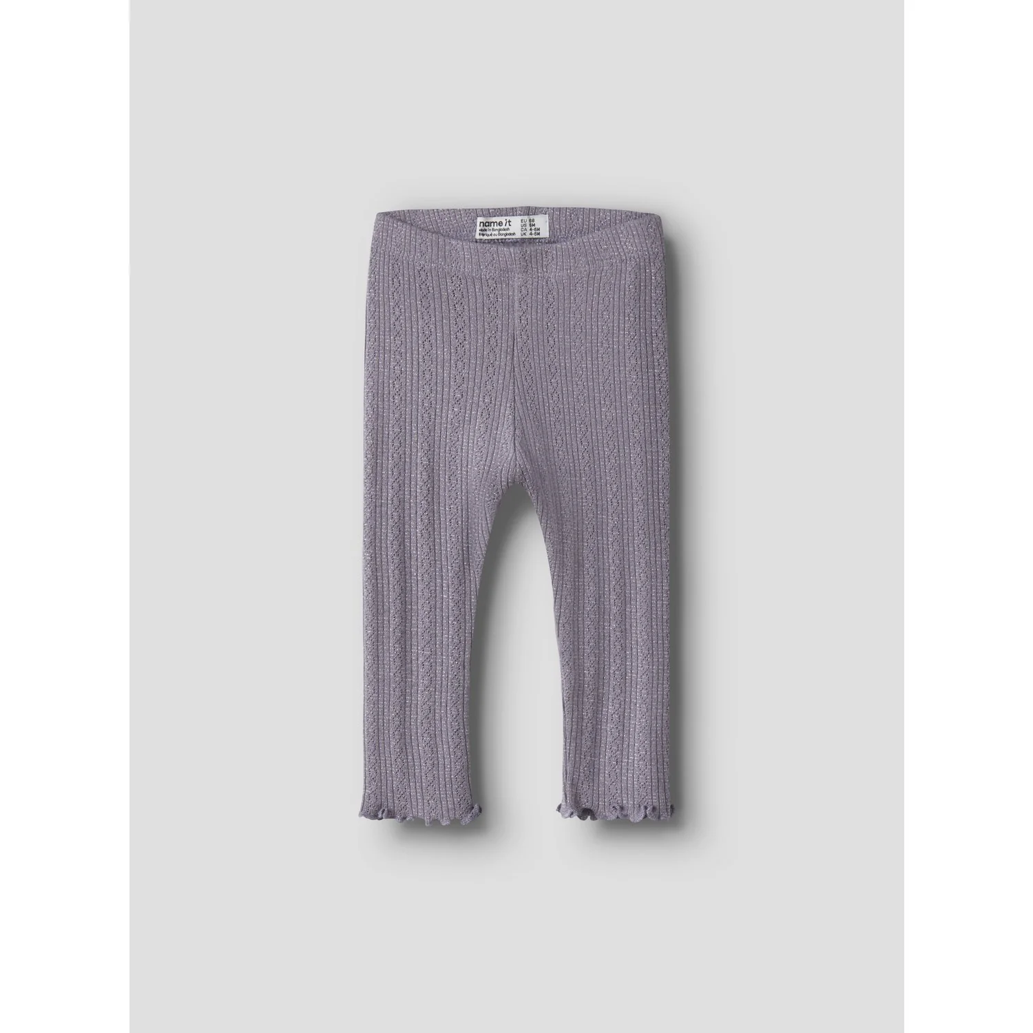 Name It Lavender Gray Melange Nbfblitta Leggings - Image 3