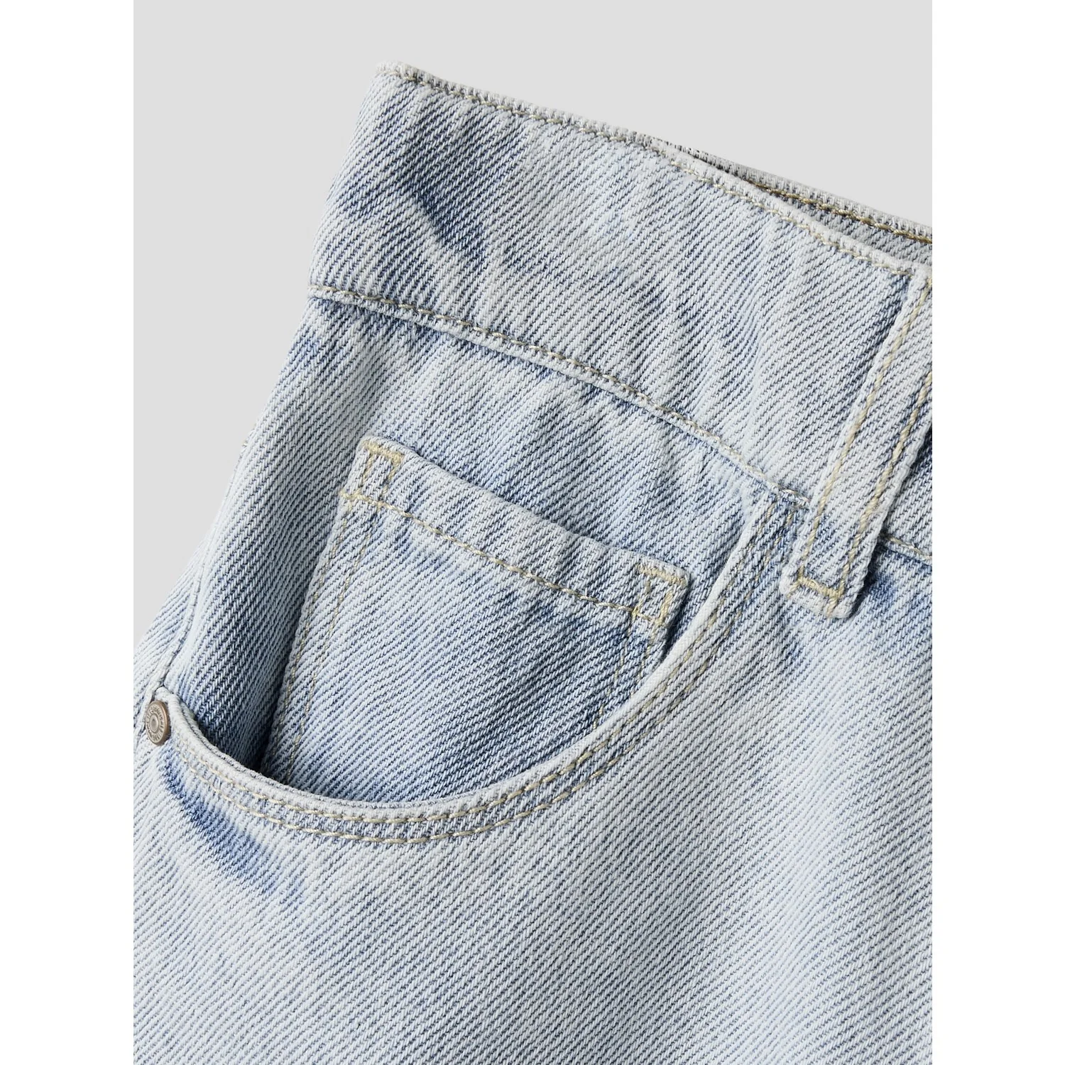 Name It Light Blue Bleached Denim Nkfbella Skater Xwide Jeans 3111-Za Noos - Image 2