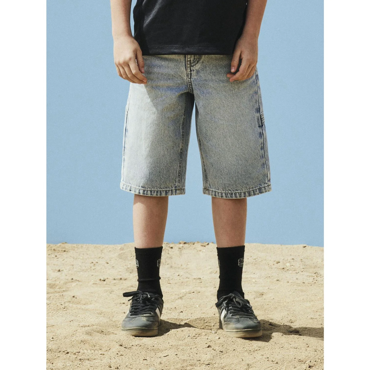 Name It Light Blue Bleached Denim Nkmryan Dnm Bermuda 3800-Im Noos - Image 3
