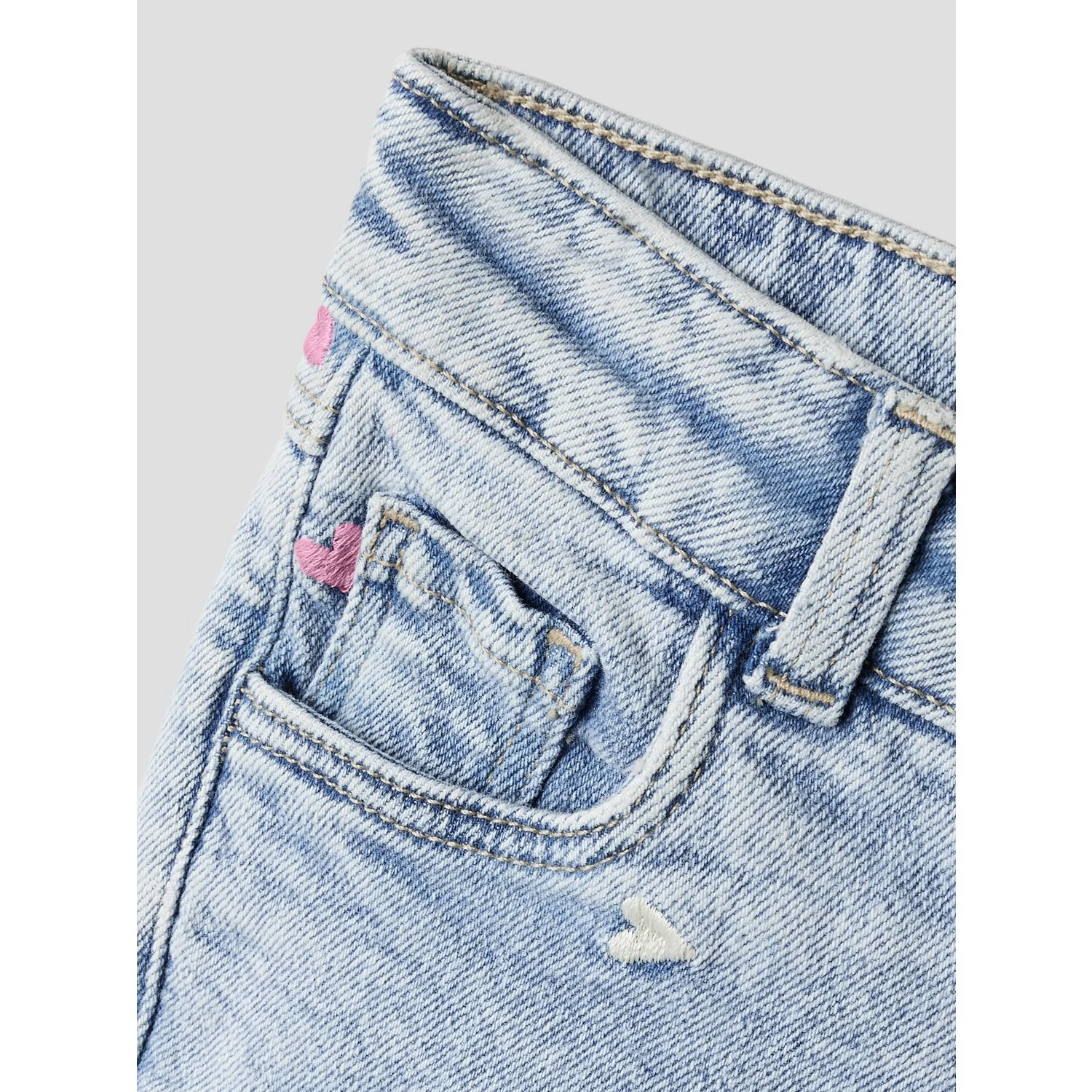 Name It Light Blue Bleached Denim Nmfrose Wide Emb Jeans 2633-Fr Noos - Image 2