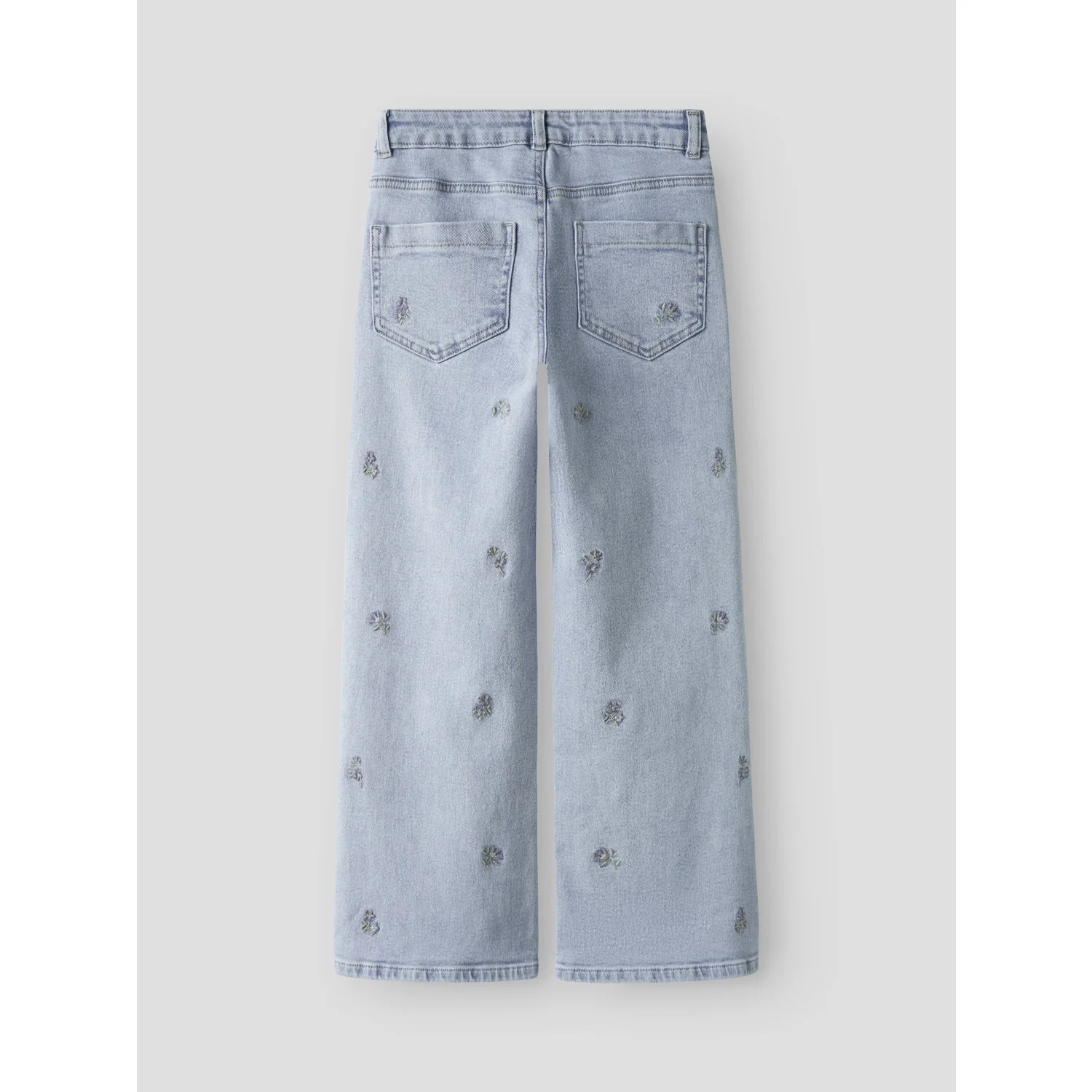 Name It Light Blue Denim Flower Embroidery Nkfrose Wide Emb Jeans 2010-Fr Noos - Image 3
