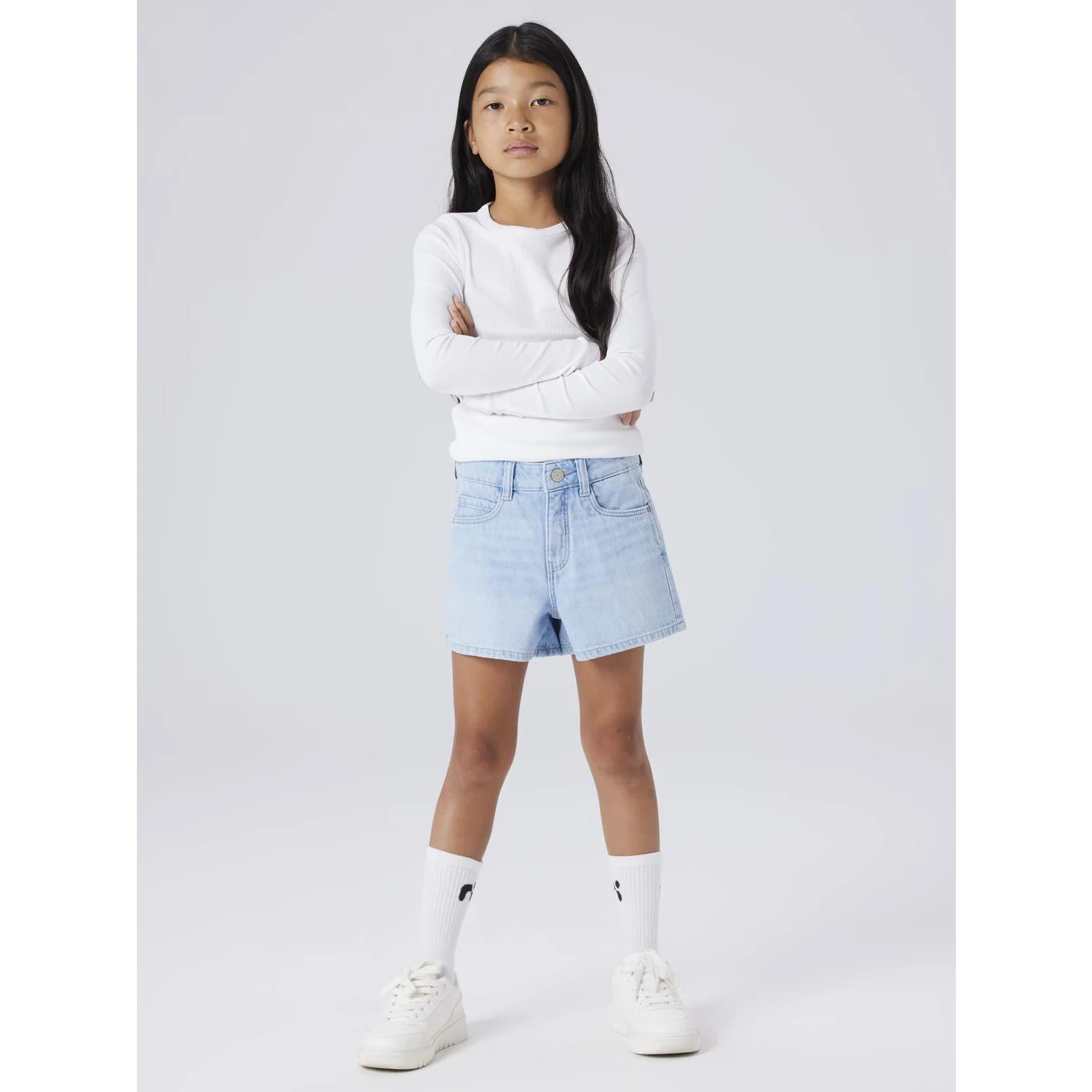Name It Light Blue Denim Nkfrose Mom Dnm Shorts 1141-Mj Noos - Image 2