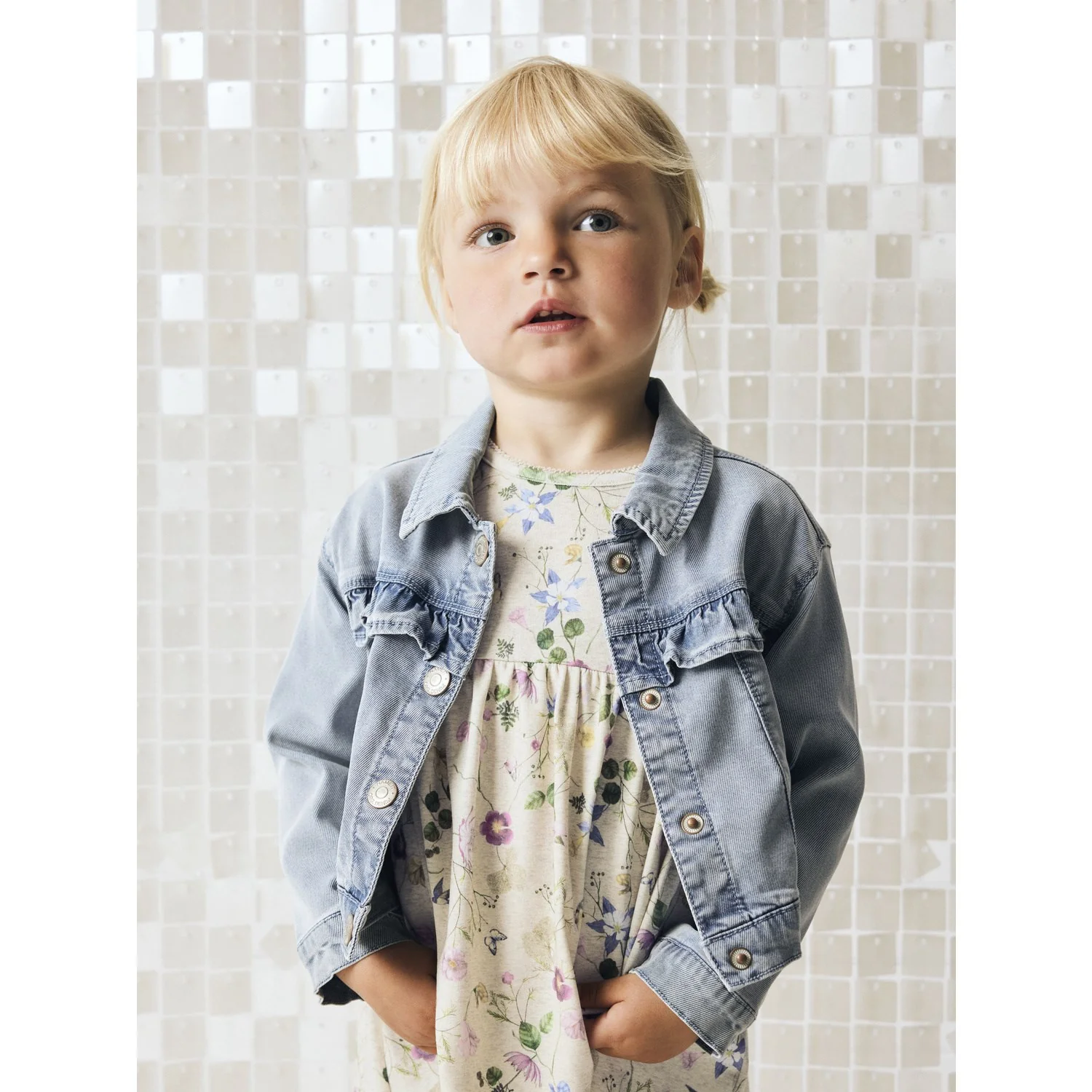 Name It Light Blue Denim Nmfjulia Dnm Frill Jacket 6006-Yb F - Image 2